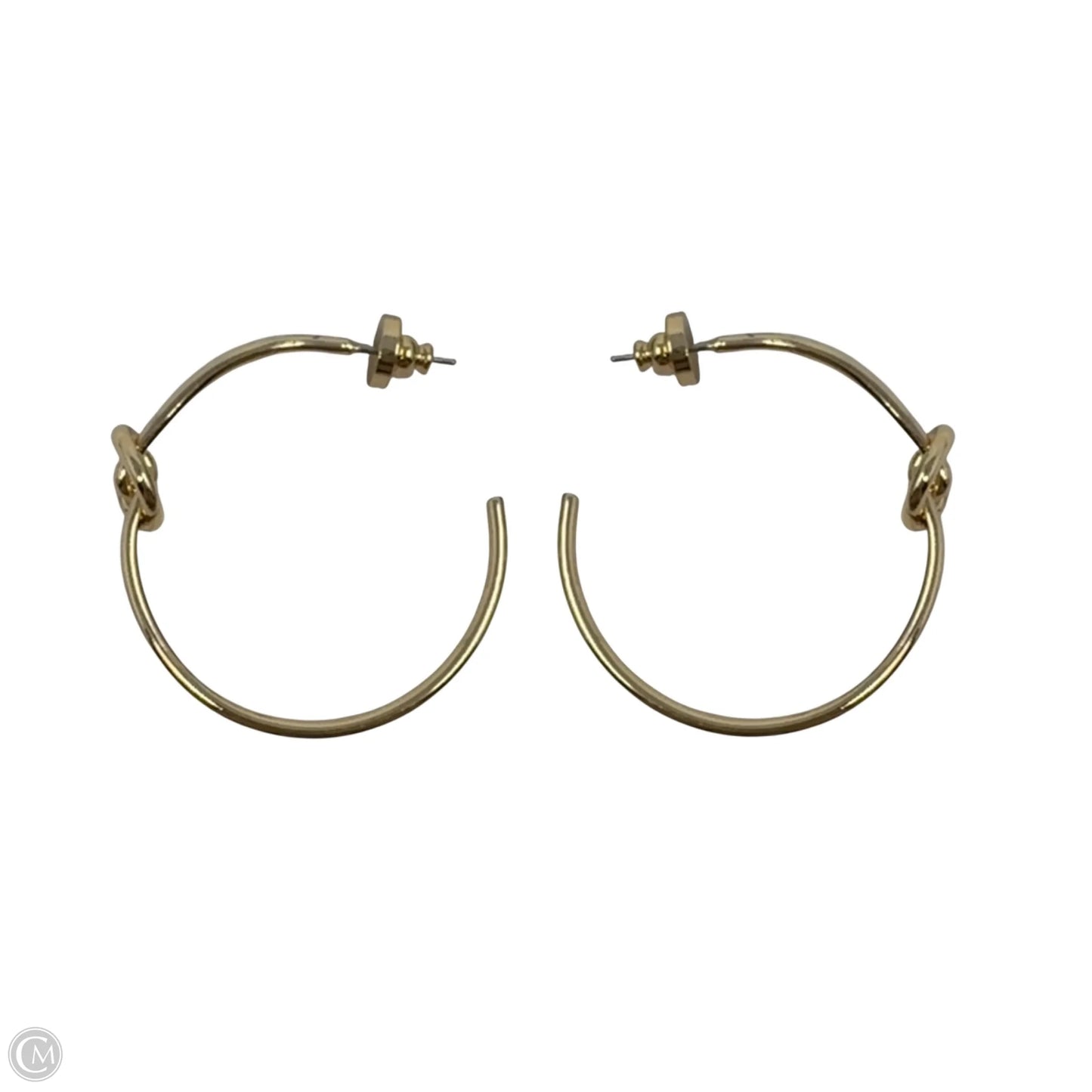 Gold Tone Knot Hoop Earrings
