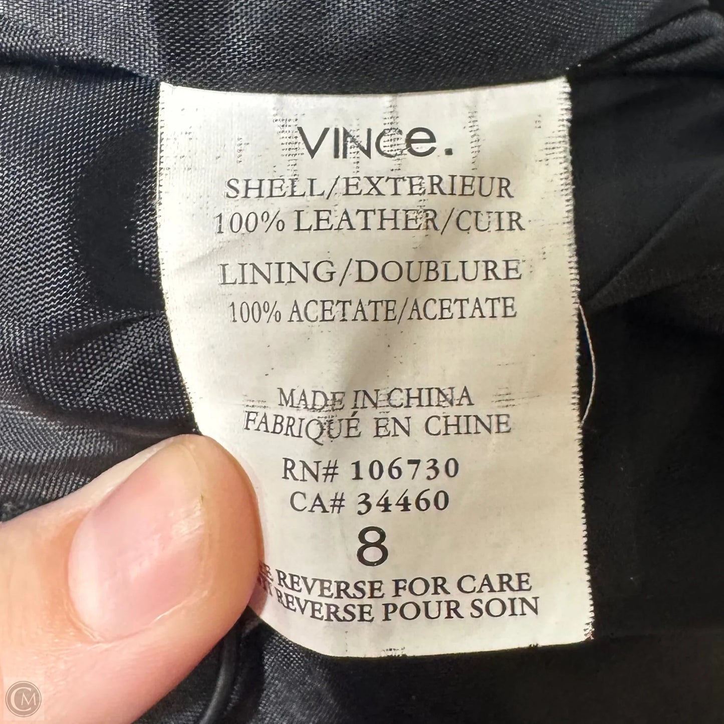 Leather Cap Sleeve Mini Dress By Vince In Black, Size: 8