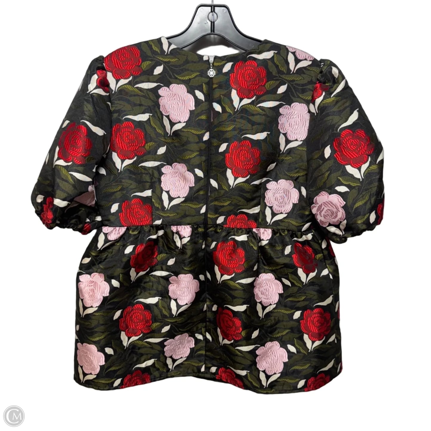 Jacquard Top Short Sleeve Designer By Kate Spade In Floral Print, Size: 10