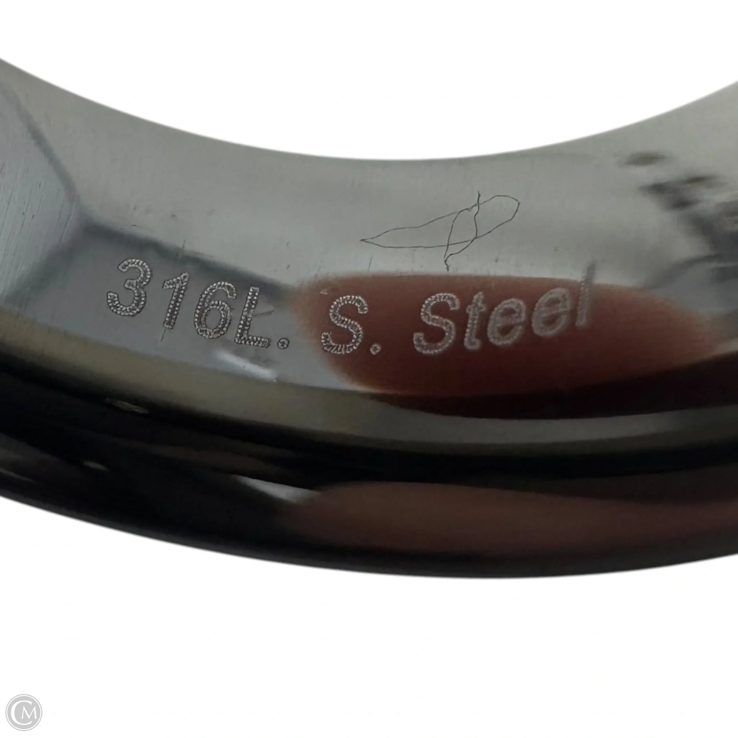 Faux Shell Stainless Steel Band Ring, Size: 9