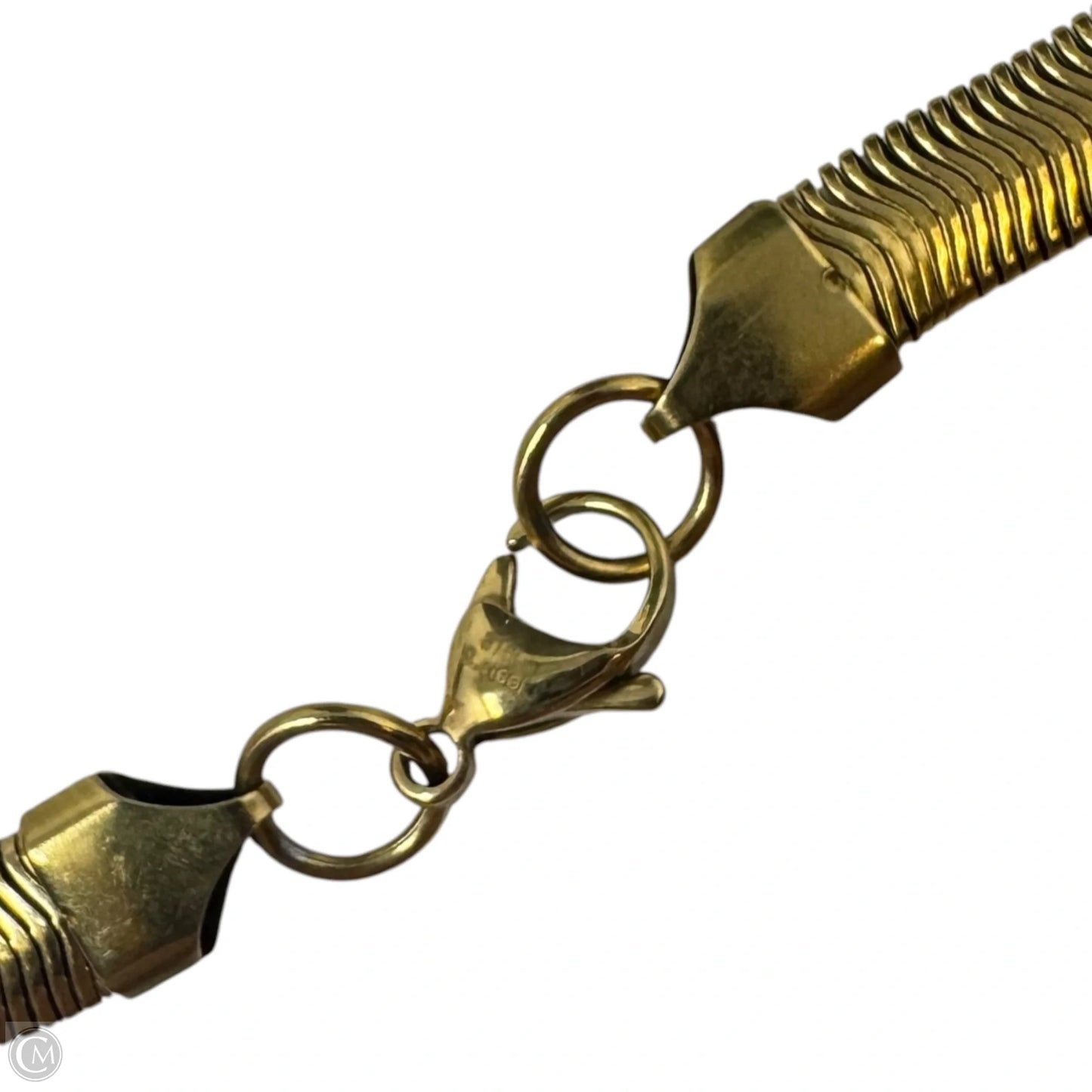 Gold Tone Stainless Steel Herringbone Necklace
