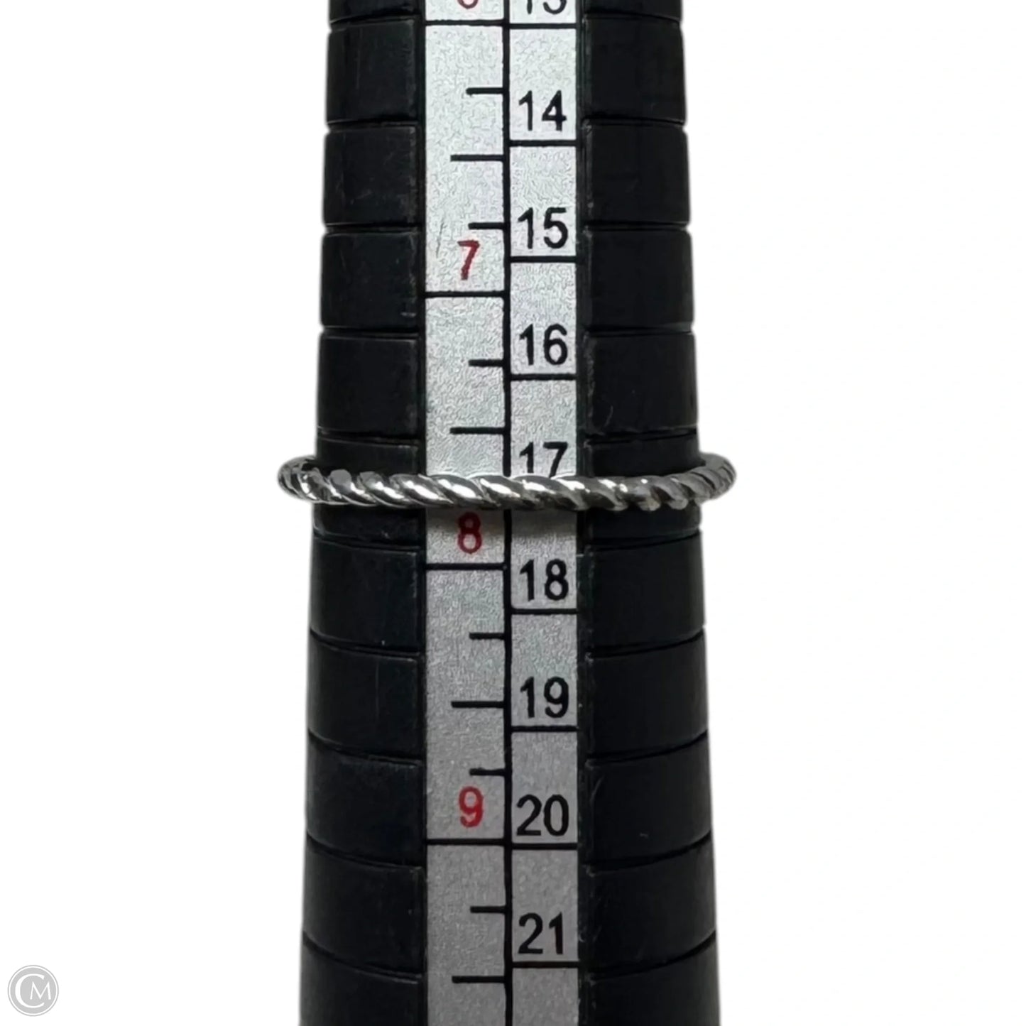 CZ Rope Band Ring Sterling Silver, Size: 8