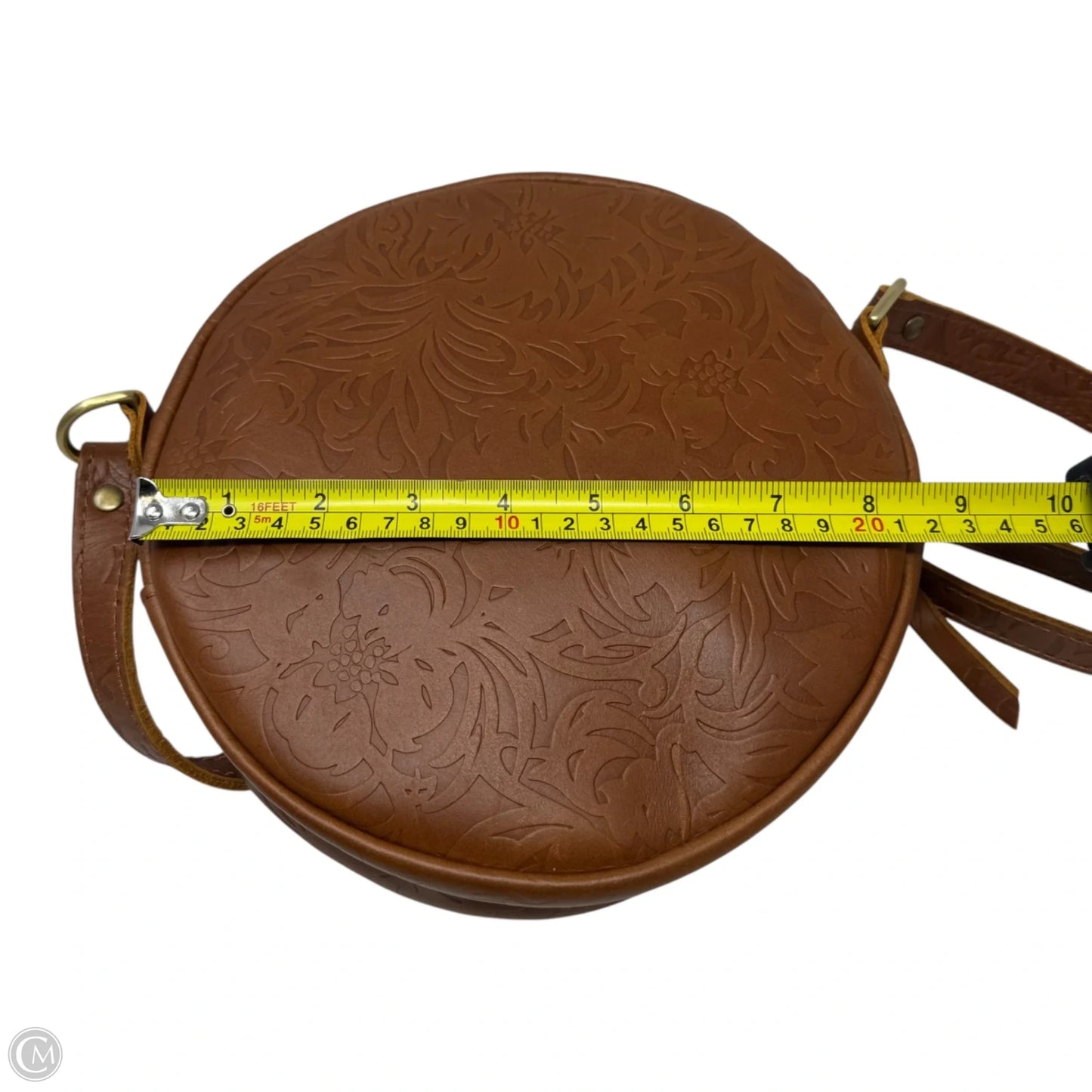 Embossed Circle Crossbody Leather By Portland Leather, Size: Medium