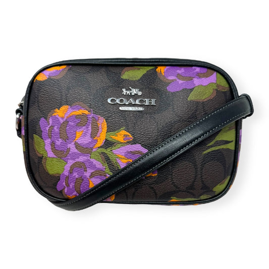 Mini Jamie Camera Bag In Signature Canvas With Rose Print Designer By Coach  Size: Small