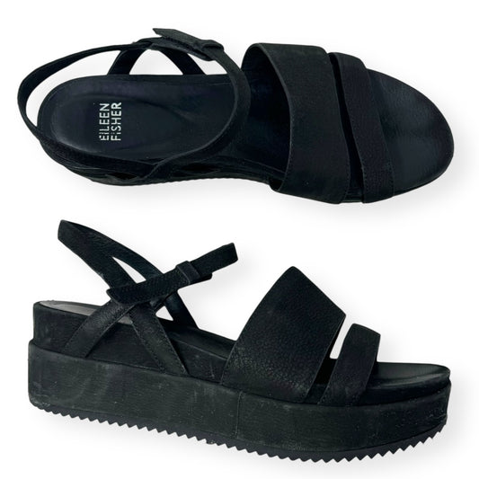 Ego Leather Grip-Strap Comfort Sandals Designer By Eileen Fisher  Size: 8.5