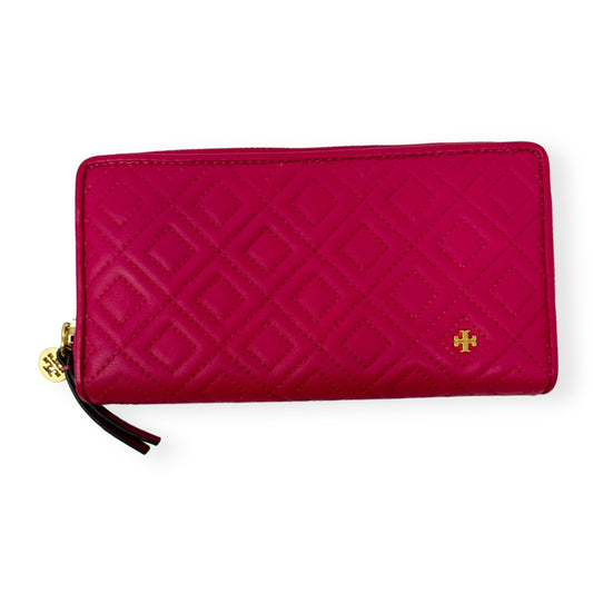 Fleming Quilted Zip Continental Wallet- Red Designer By Tory Burch  Size: Medium