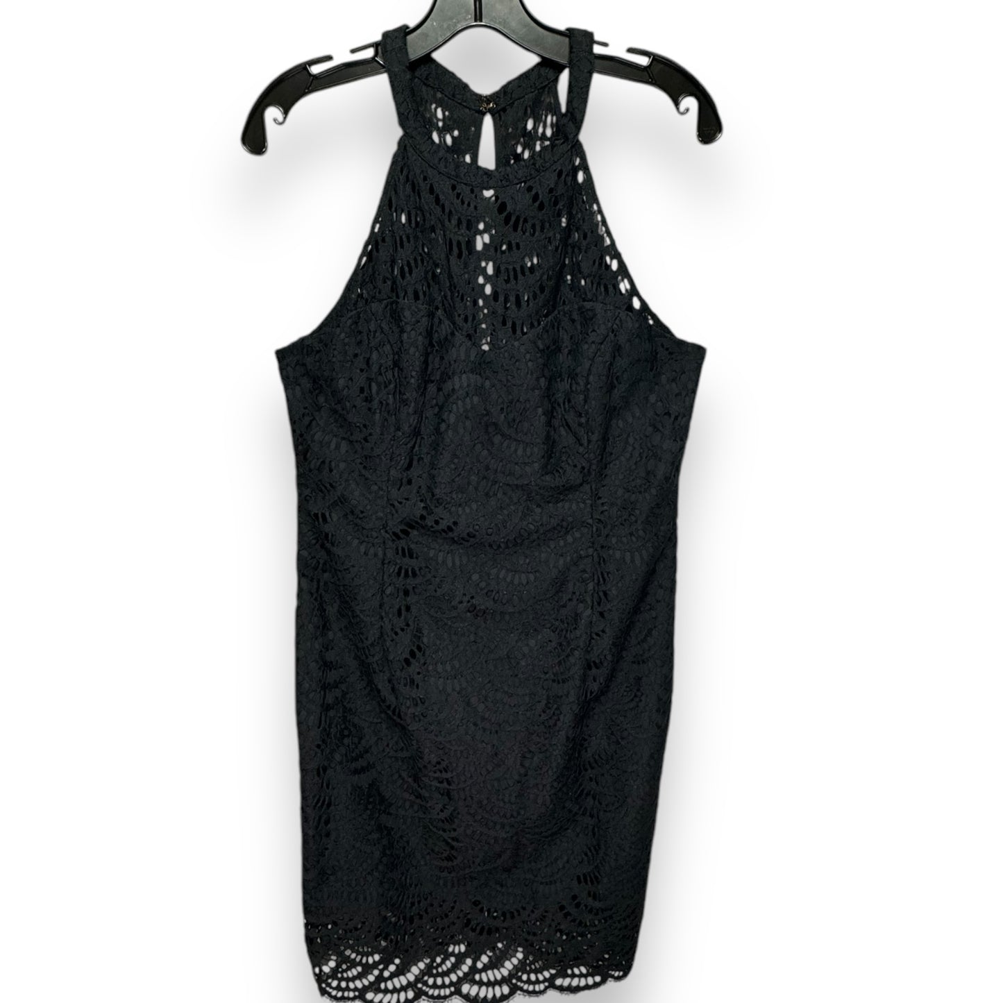 Kenna Dress Designer By Lilly Pulitzer In Onyx Scalloped Fan Lace, Size: M