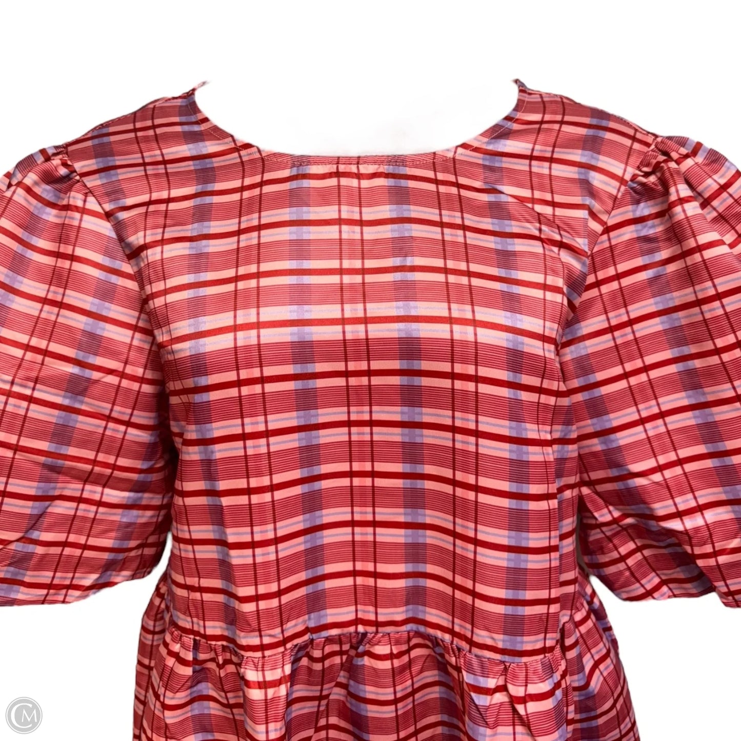Tie Back Dress Casual Midi By Glamorous Curve In Plaid Pattern, Size: 18