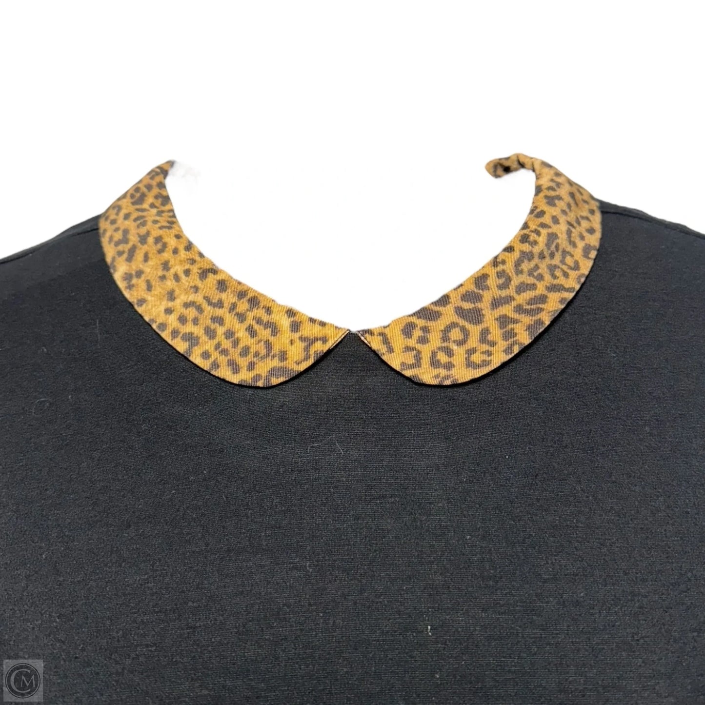 Janey Leopard Peter Pan Collar Swing Dress By J Mclaughlin In Black, Size: M