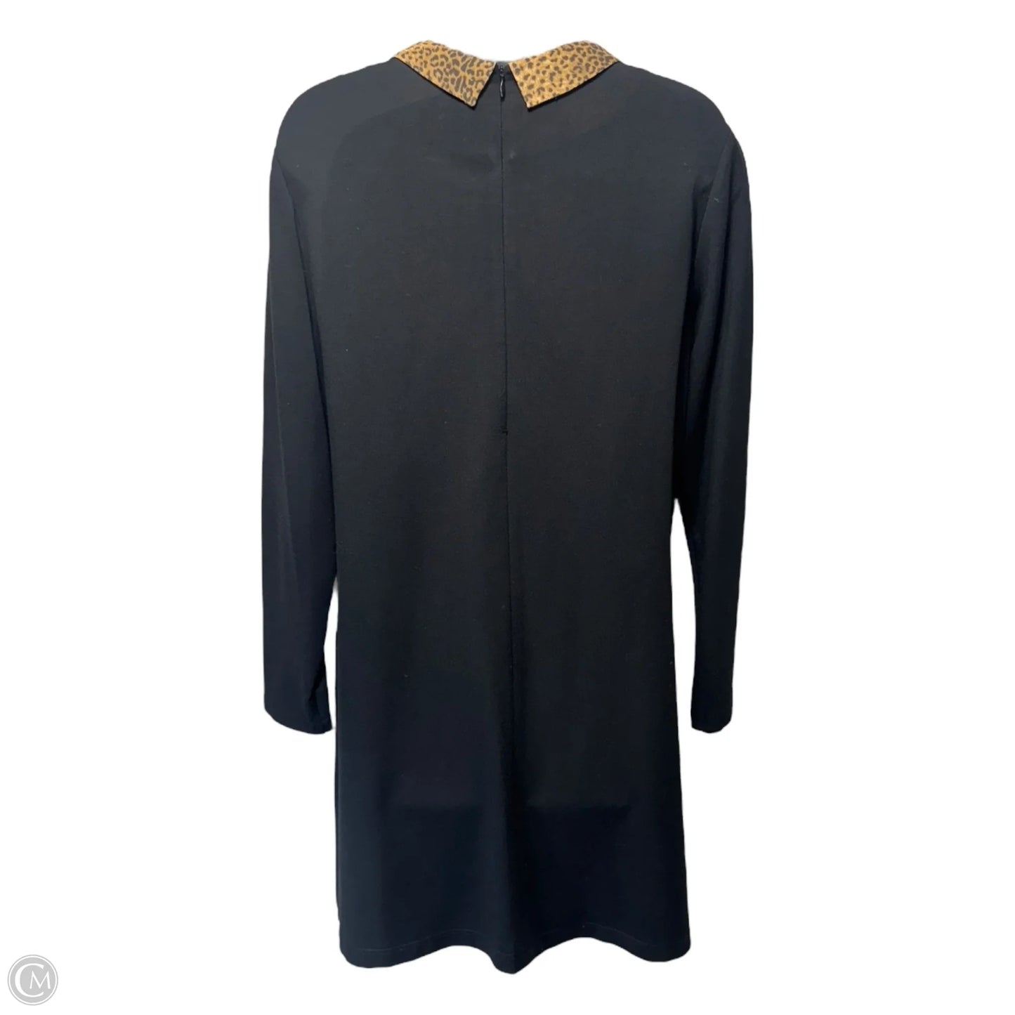 Janey Leopard Peter Pan Collar Swing Dress By J Mclaughlin In Black, Size: M