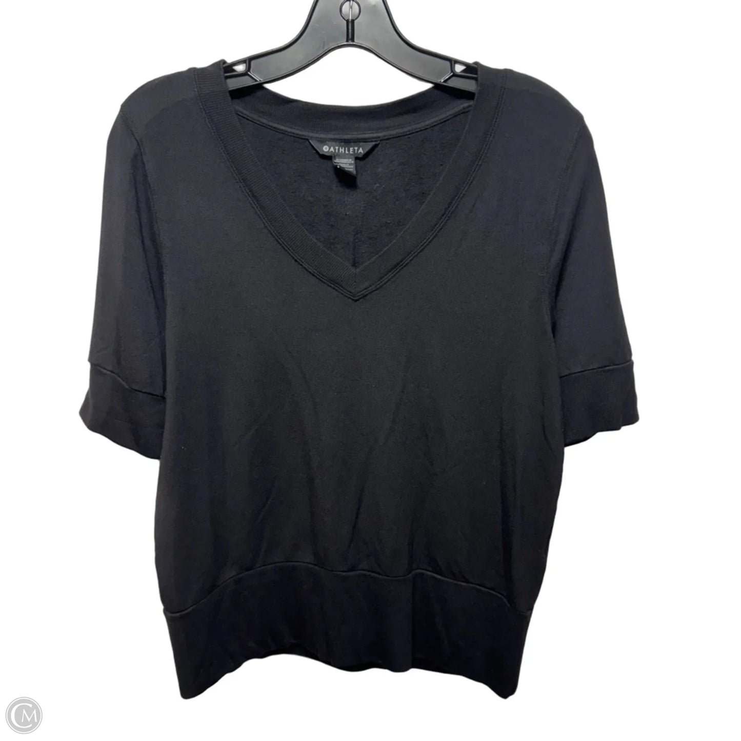 Top Short Sleeve By Athleta In Black, Size: S