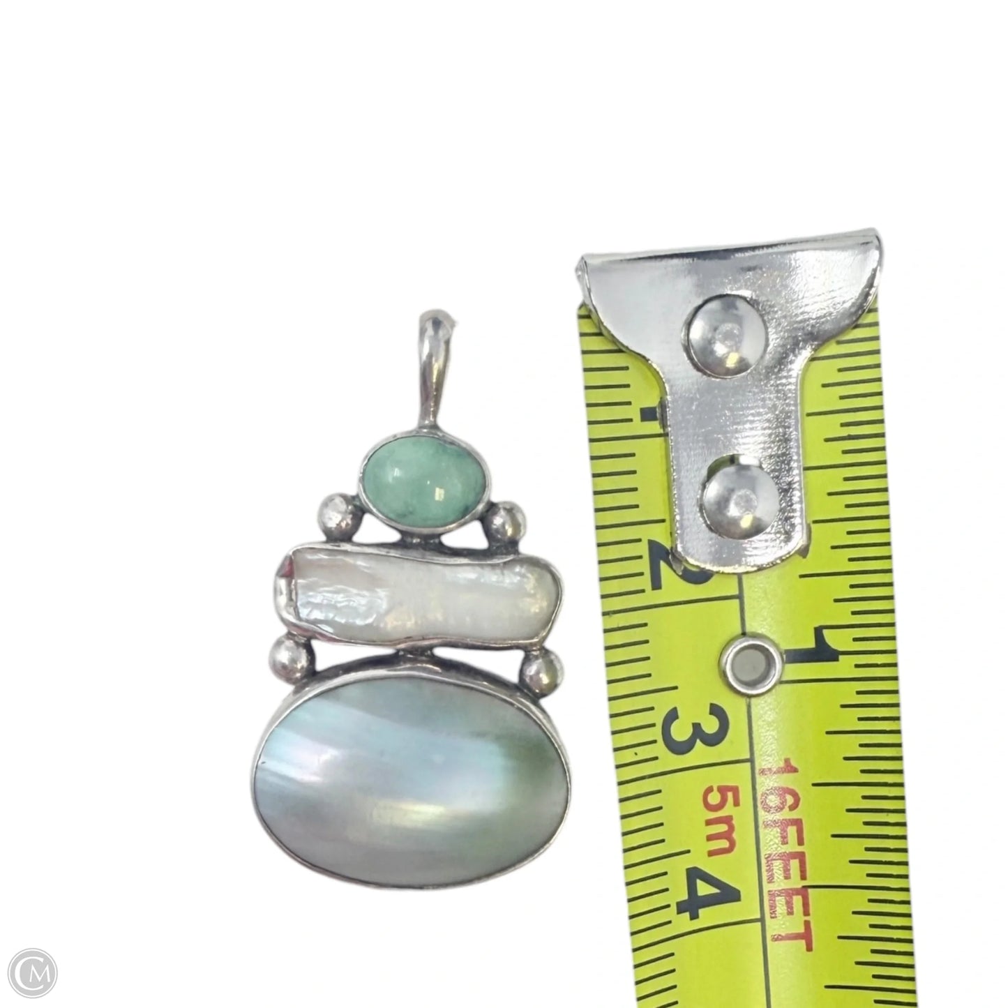 Sterling Silver Mother Of Pearl & Gemstone Pendant