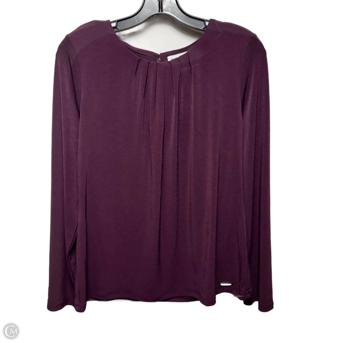 Top Long Sleeve By Calvin Klein In Purple, Size: L