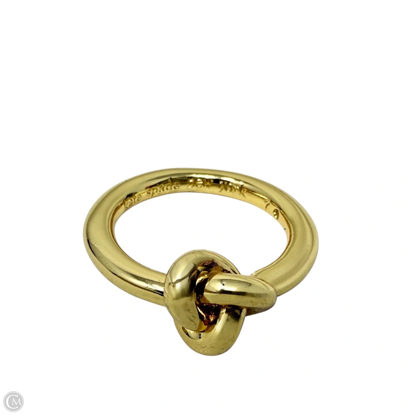 Gold Tone Double Knot Ring Designer By Kate Spade, Size: 7