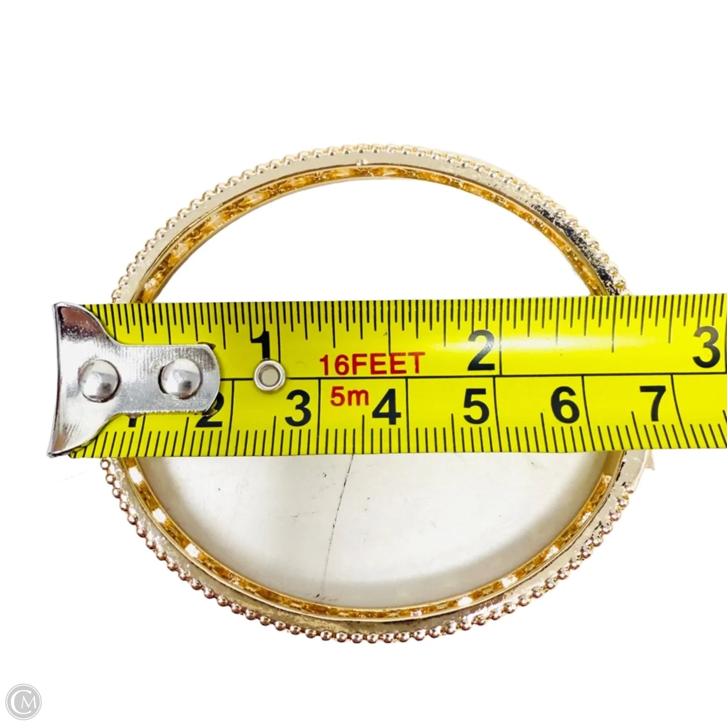 Gold Tone Cubic Zirconia Clovers Cuff Bangle Bracelet