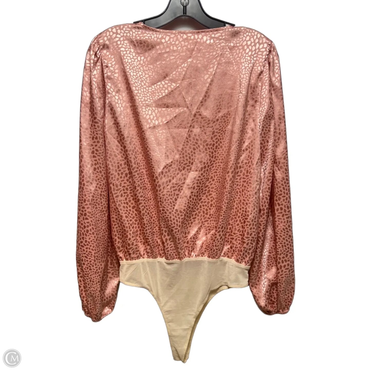 Bodysuit Top Long Sleeve By Entro In Pink, Size: L