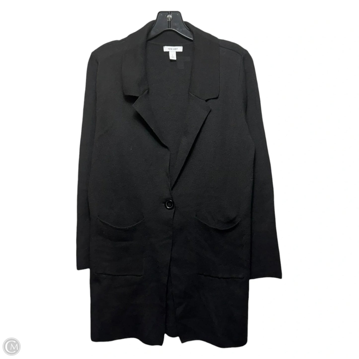 Sweater Cardigan By Nine West In Black, Size: L