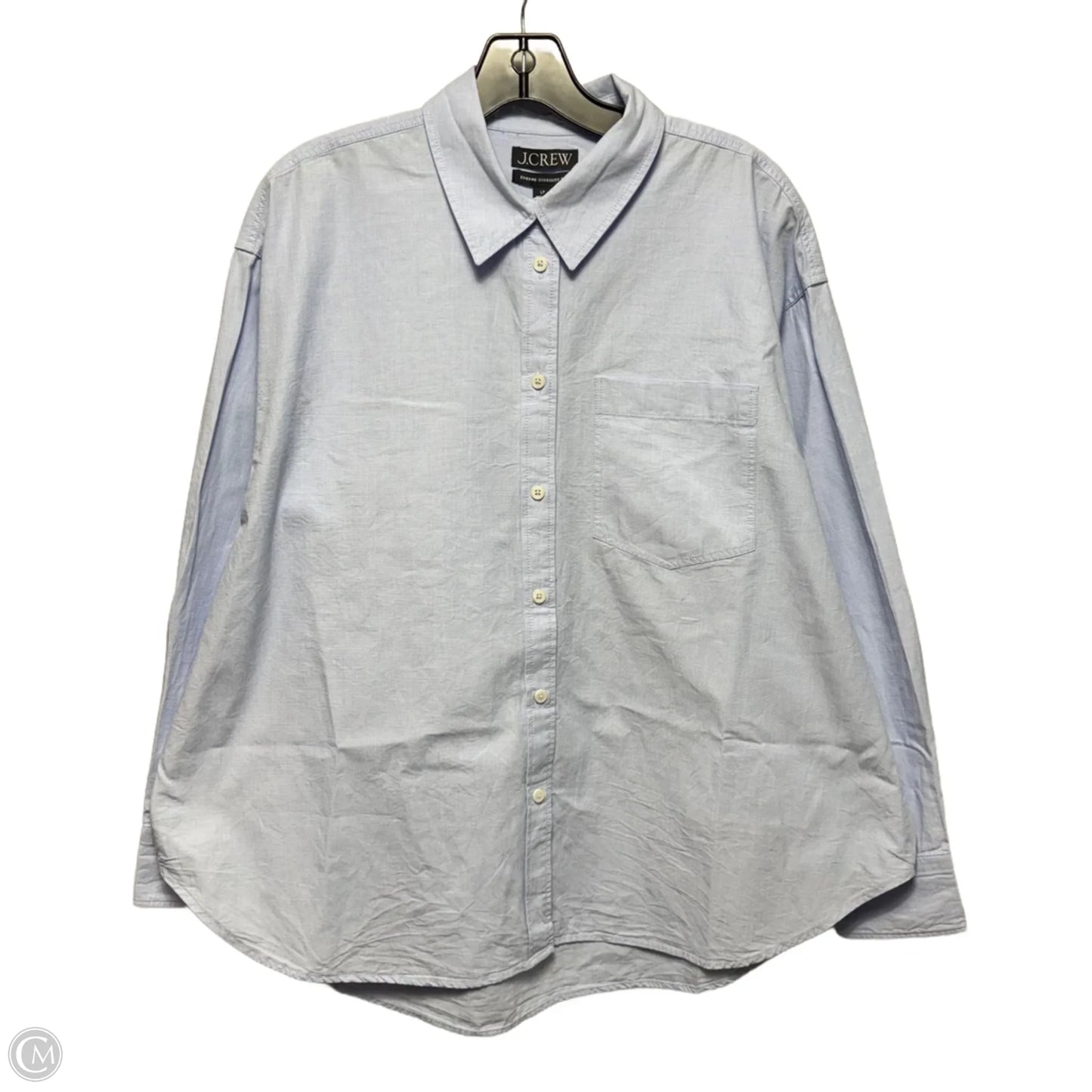 Etienne Oversized Fit Collared Top Long Sleeve By J. Crew In Blue, Size: Lp