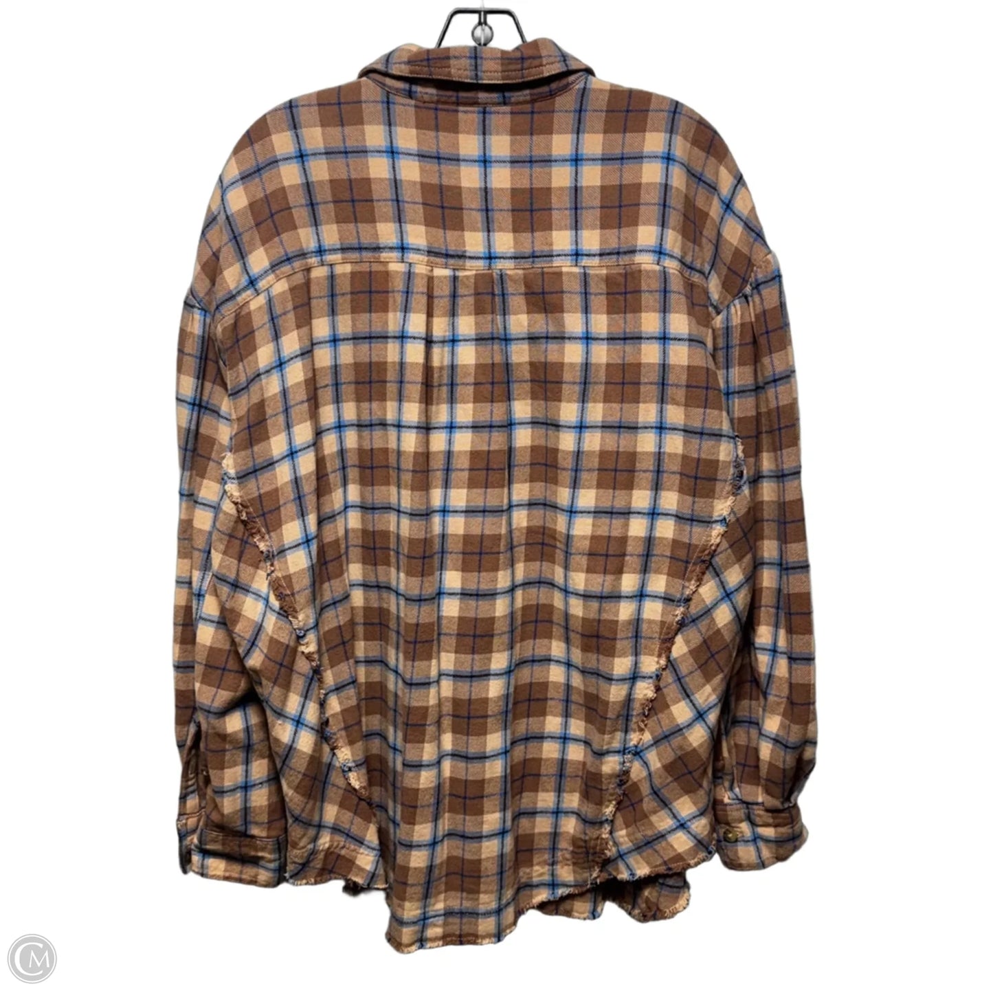 Top Long Sleeve By We The Free In Checkered Pattern, Size: Xs