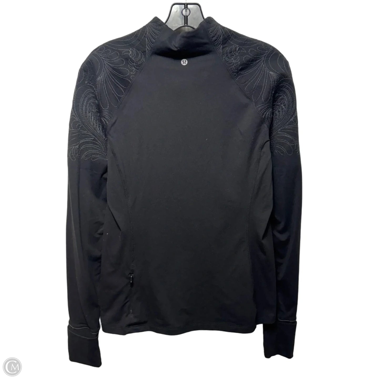 Athletic Top Long Sleeve Collar By Lululemon In Black, Size: 10
