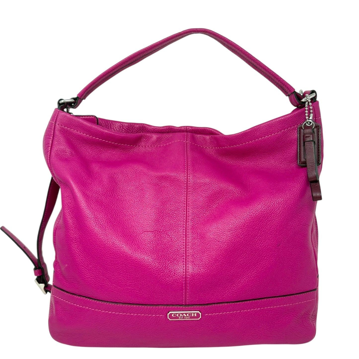 Park Pebbled Leather Hobo Designer By Coach, Size: Large