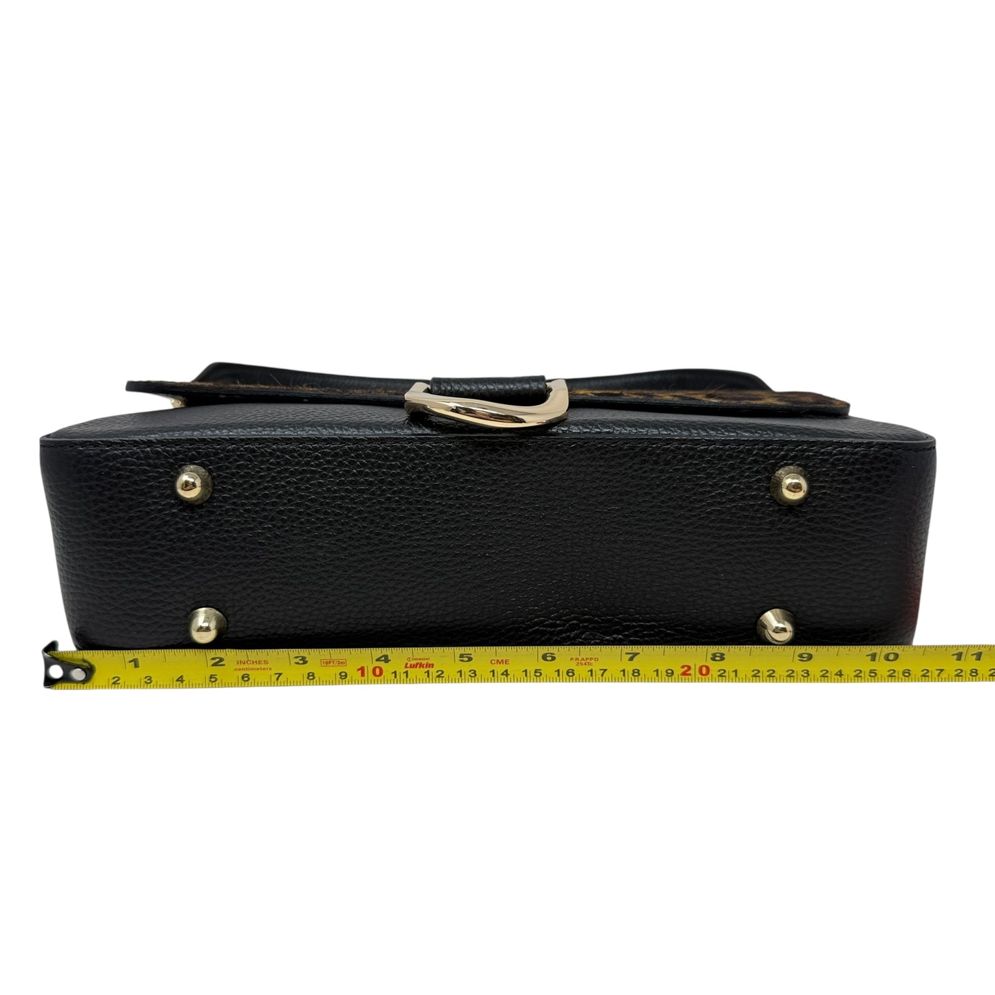 Made In Italy Leather Baguette Crossbody In Cheetah Print By Divina Firenze, Size: Medium