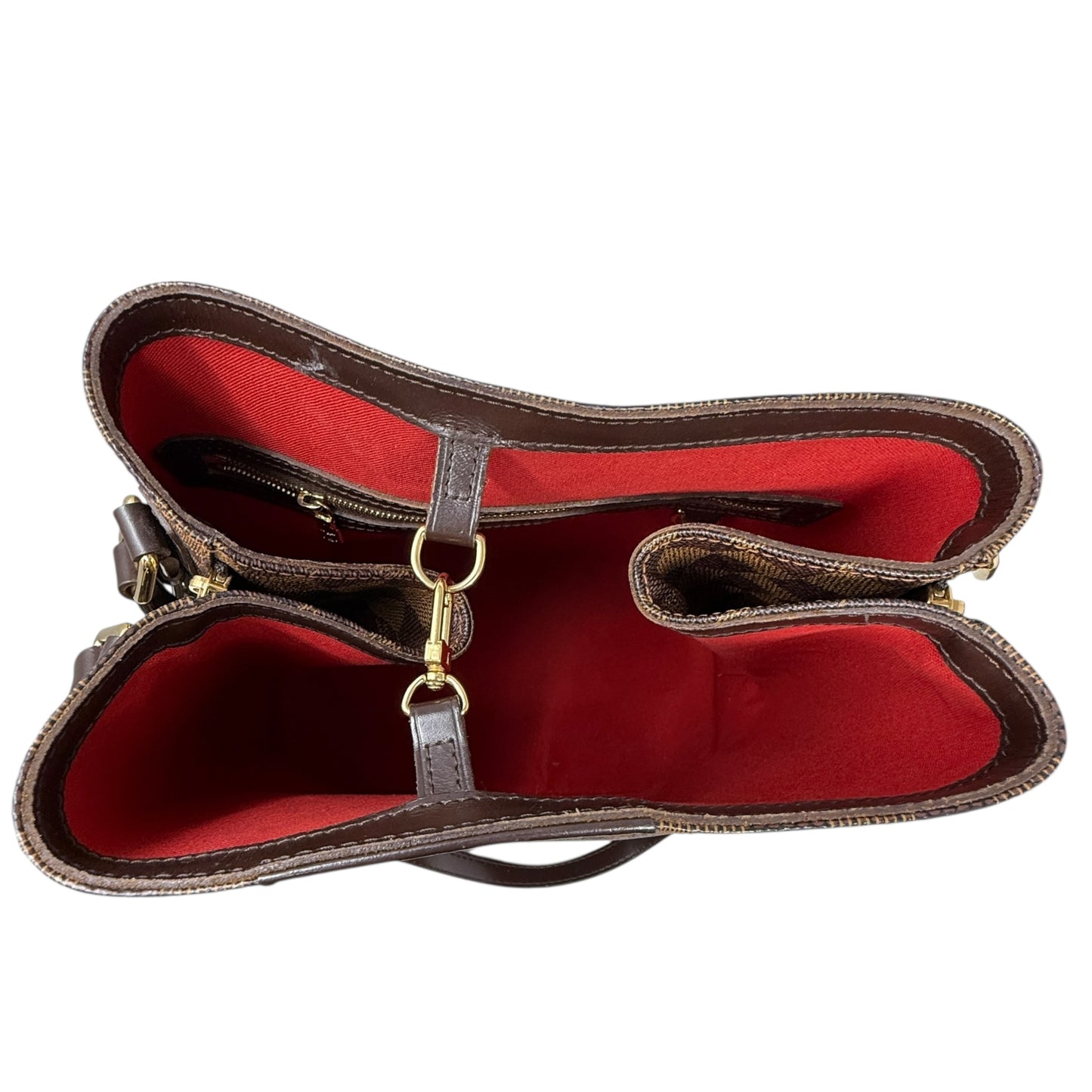 Cabas Rivington Tote In Damier Ebene Canvas Luxury Designer By Louis Vuitton, Size: Large