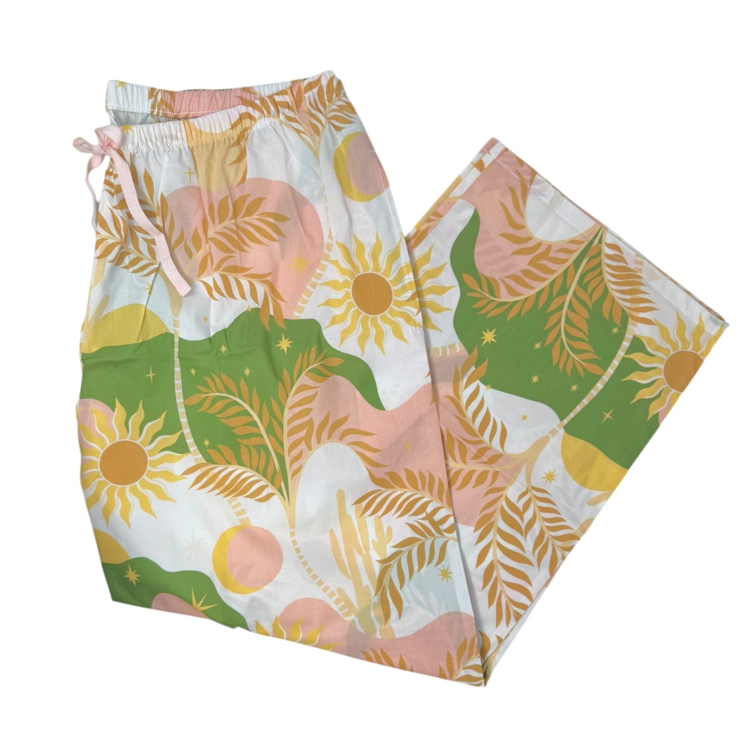 Sun & Moon Luxe Pima Capri Pajamas Set 2pc By The Cats Pajamas In Multi-colored, Size: XL