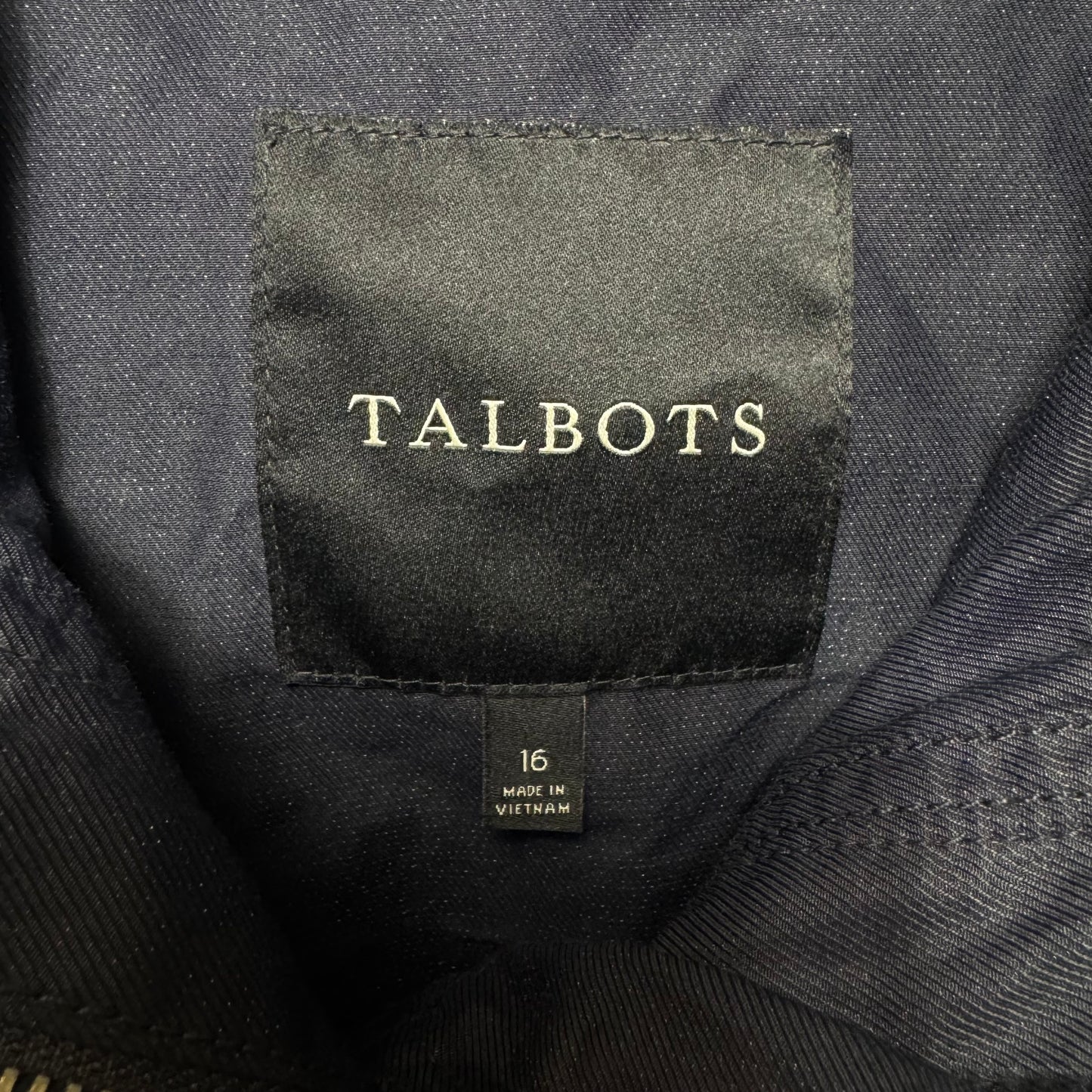 Hooded Anorak Jacket By Talbots In Navy, Size: 16