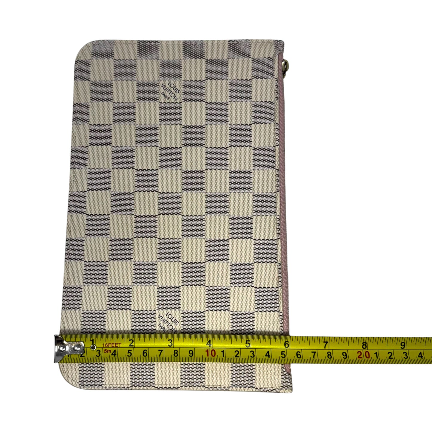 Damier Azur Pochette Wristlet Luxury Designer By Louis Vuitton, Size: Medium