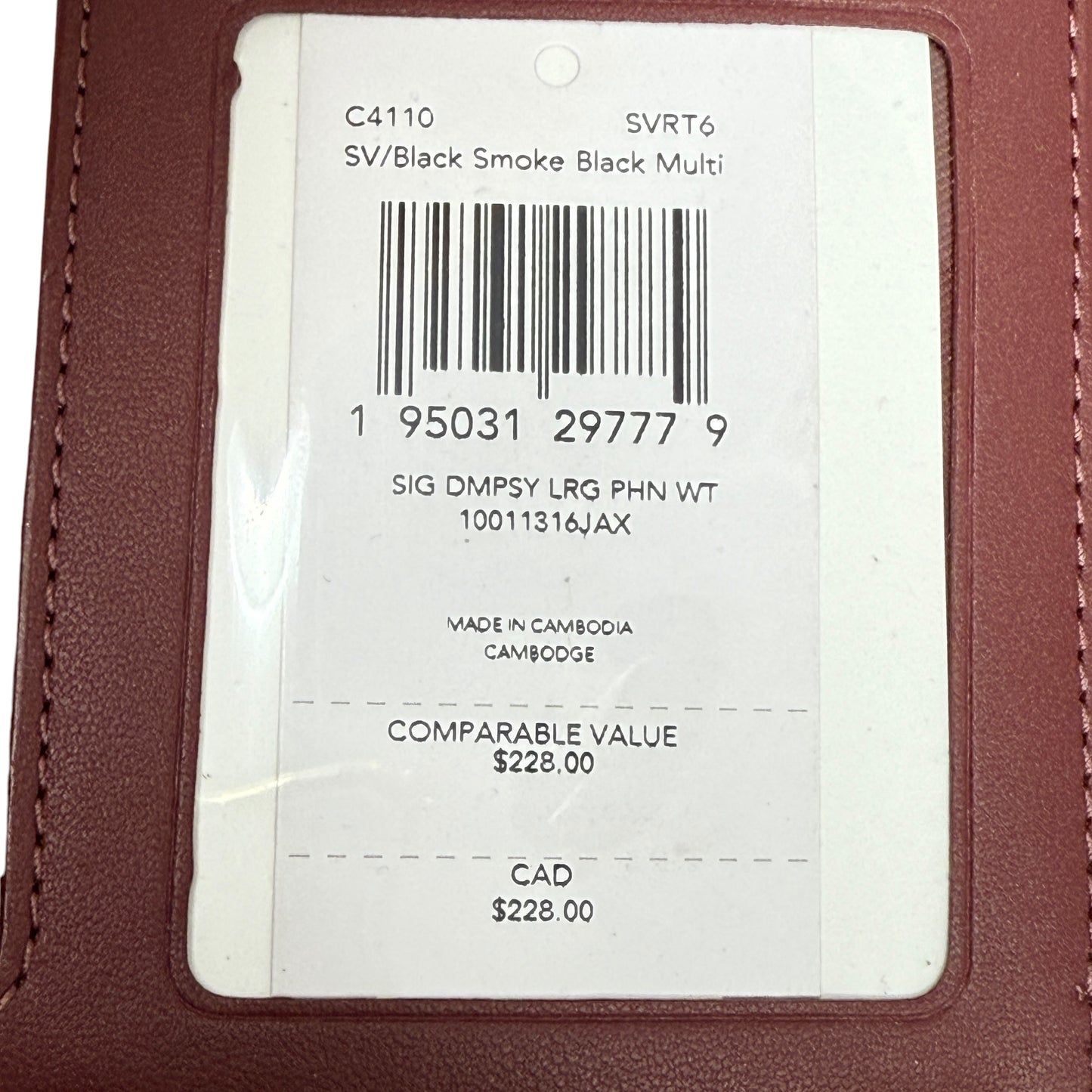 Dempsey Large Phone Wallet In Signature Jacquard with Stripe & Patch Designer By Coach, Size: Large