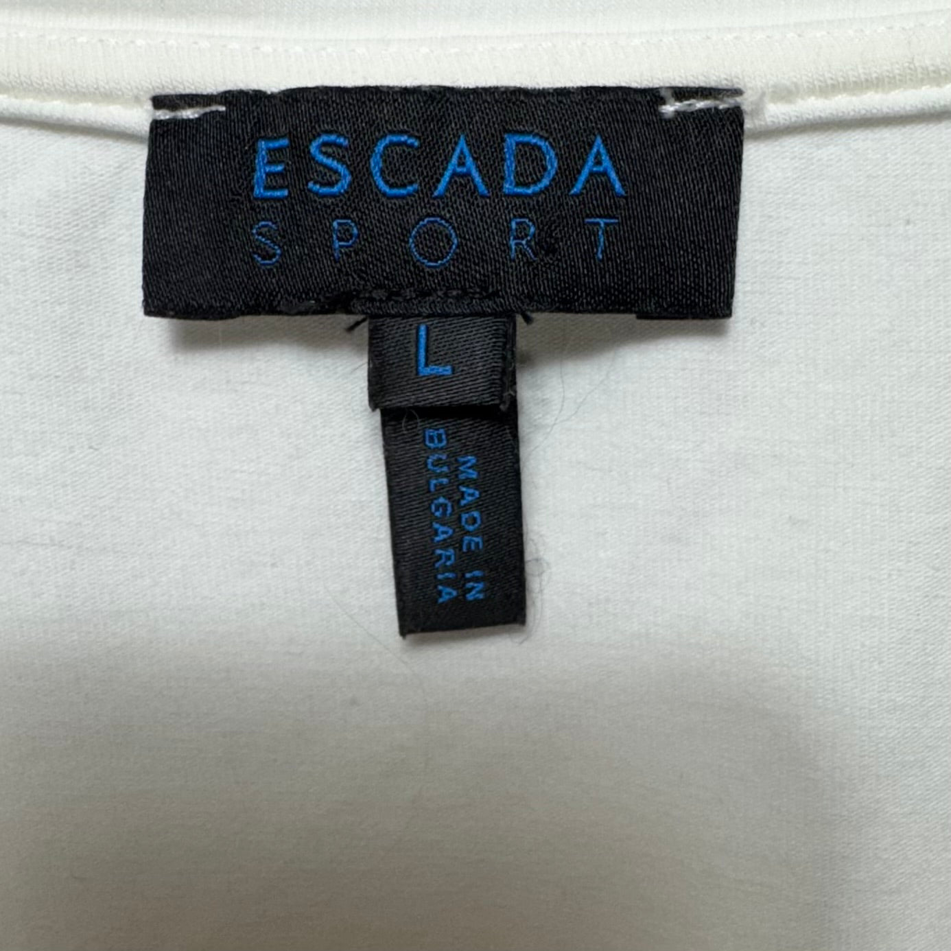 Top 3/4 Sleeve Designer By Escada In Red & White, Size: L