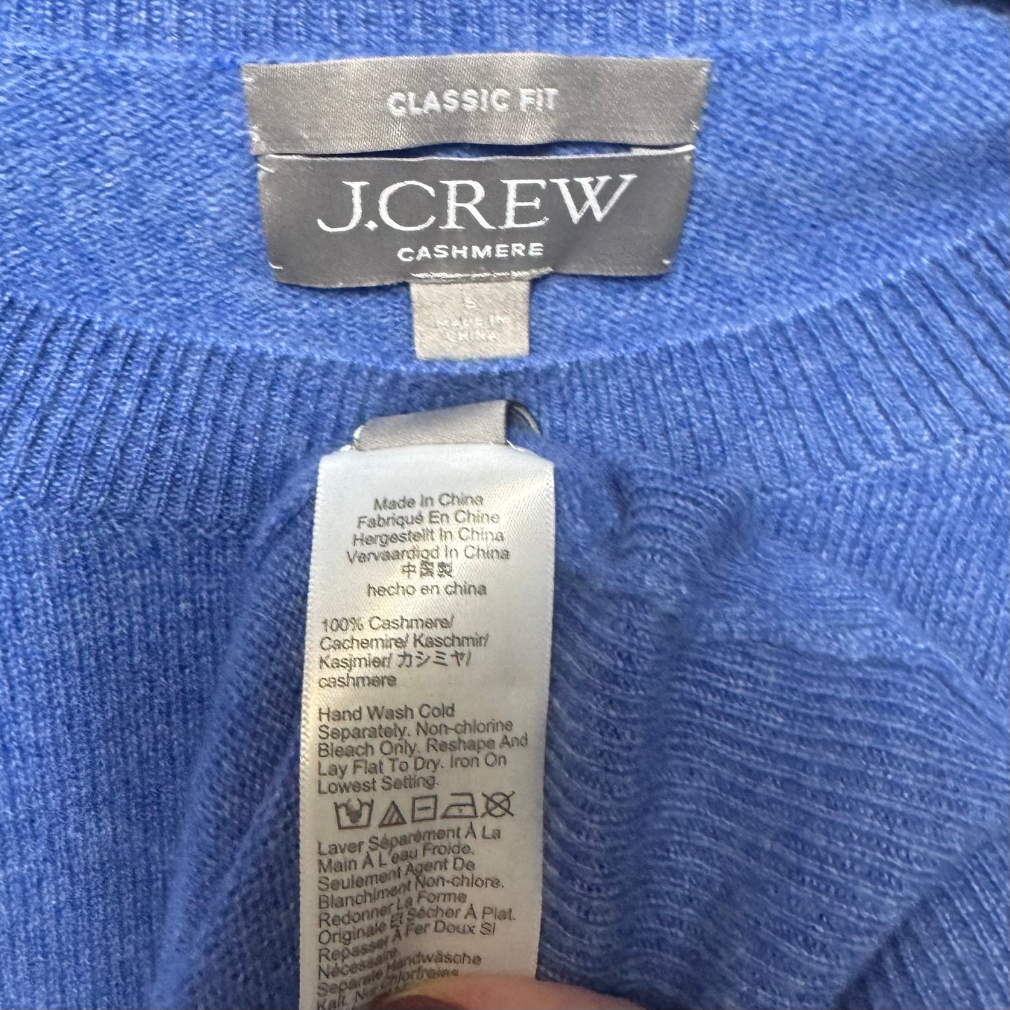 Classic Fit Crew Neck Cashmere Sweater By J. Crew In Blue, Size: S