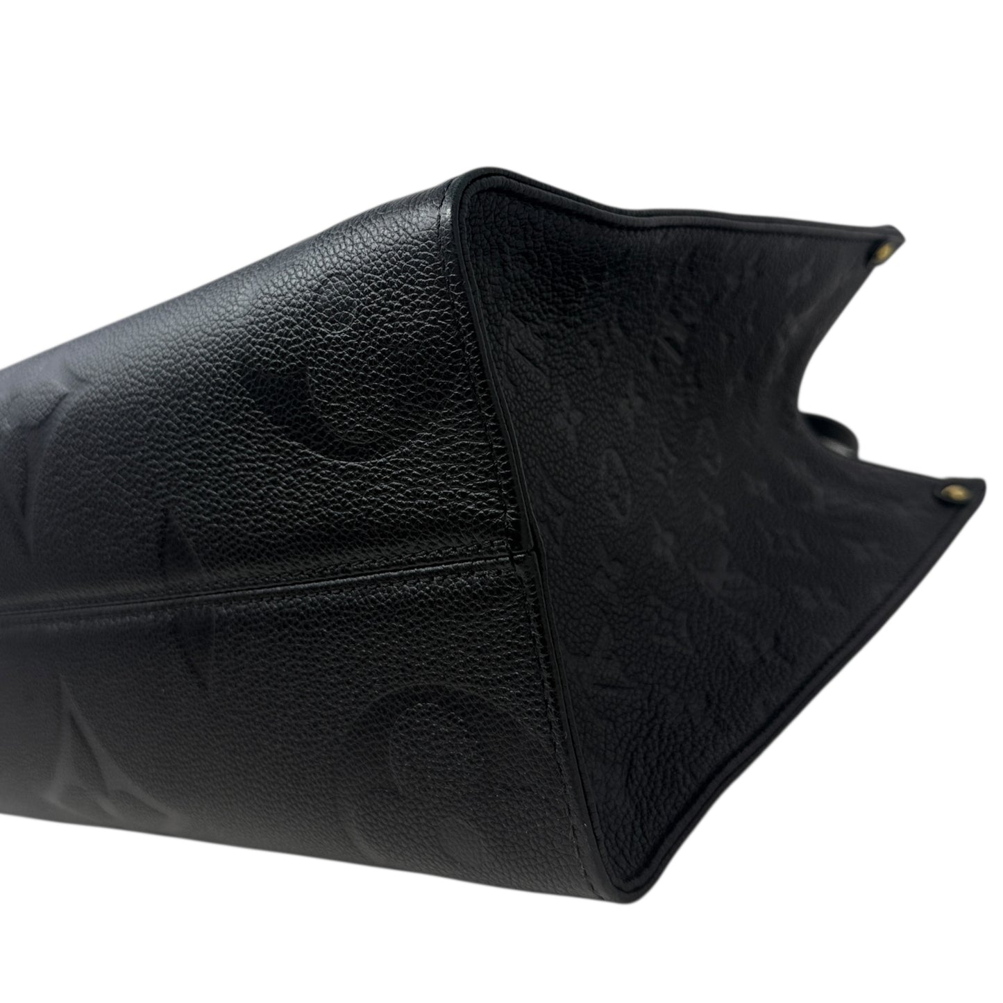 Onthego MM Monogram Empreinte Leather Tote Luxury Designer By Louis Vuitton, Size: Large