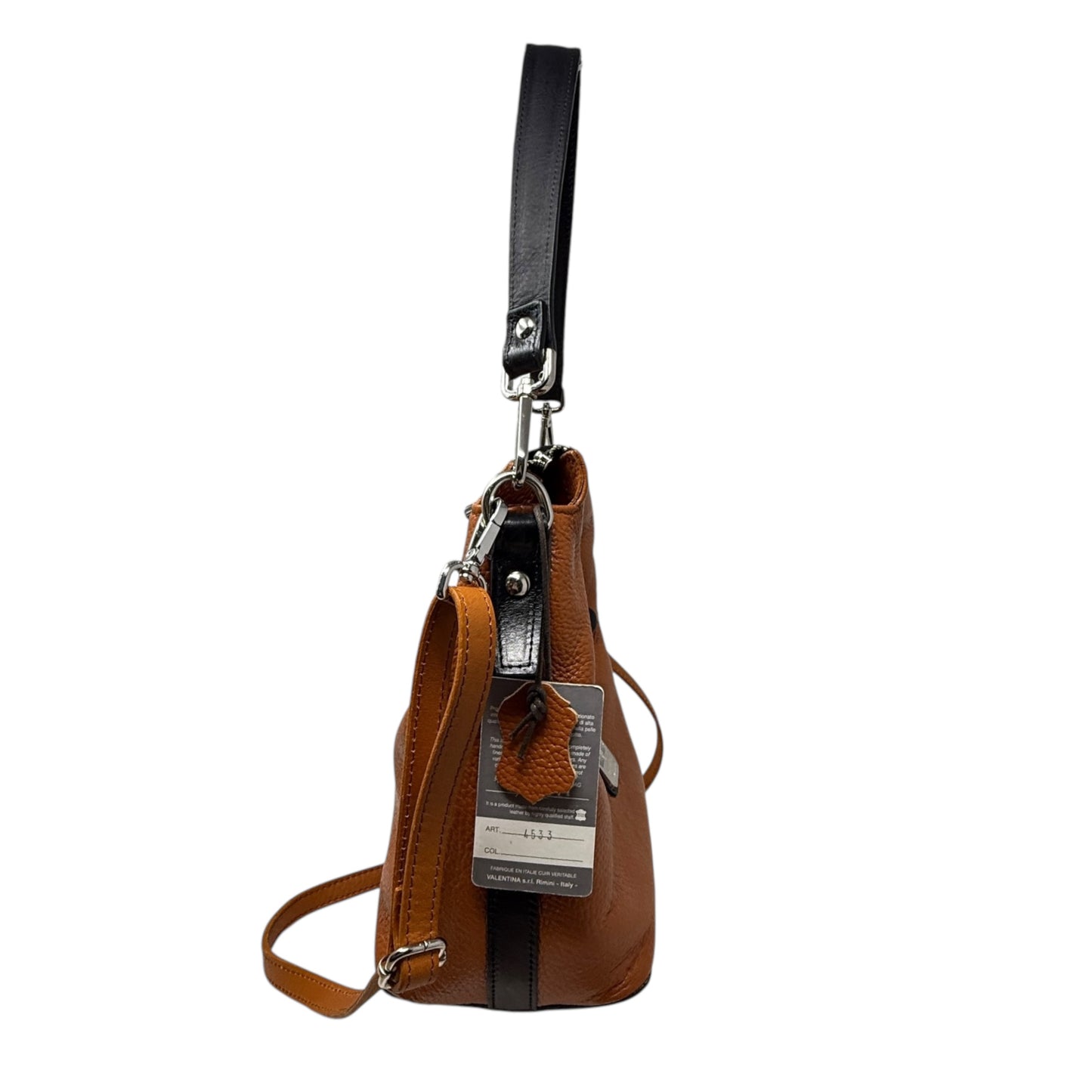Made In Italy Leather Shoukder Bag By Valentina, Size: Medium
