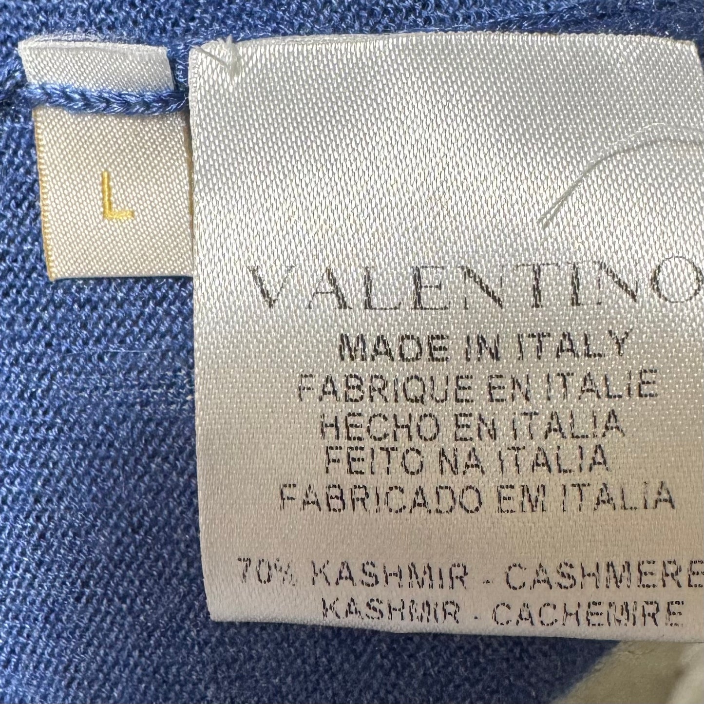 Cashmere Blend Knit Lace Camisole Luxury Designer By Valentino-Garavani In Blue, Size: L