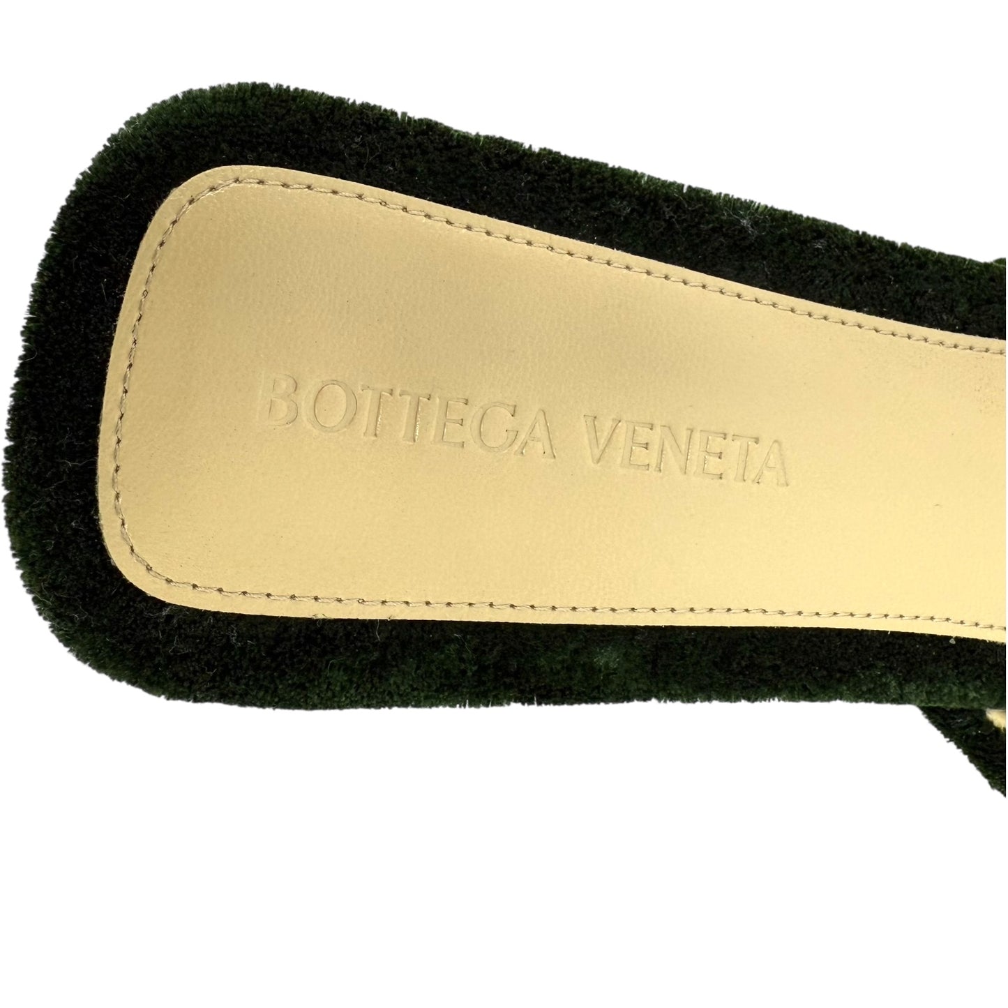 Carpet Point-Toe Ballerina Slippers Luxury Designer By Bottega Veneta In Bottle Green, Size: US 9/IT 39