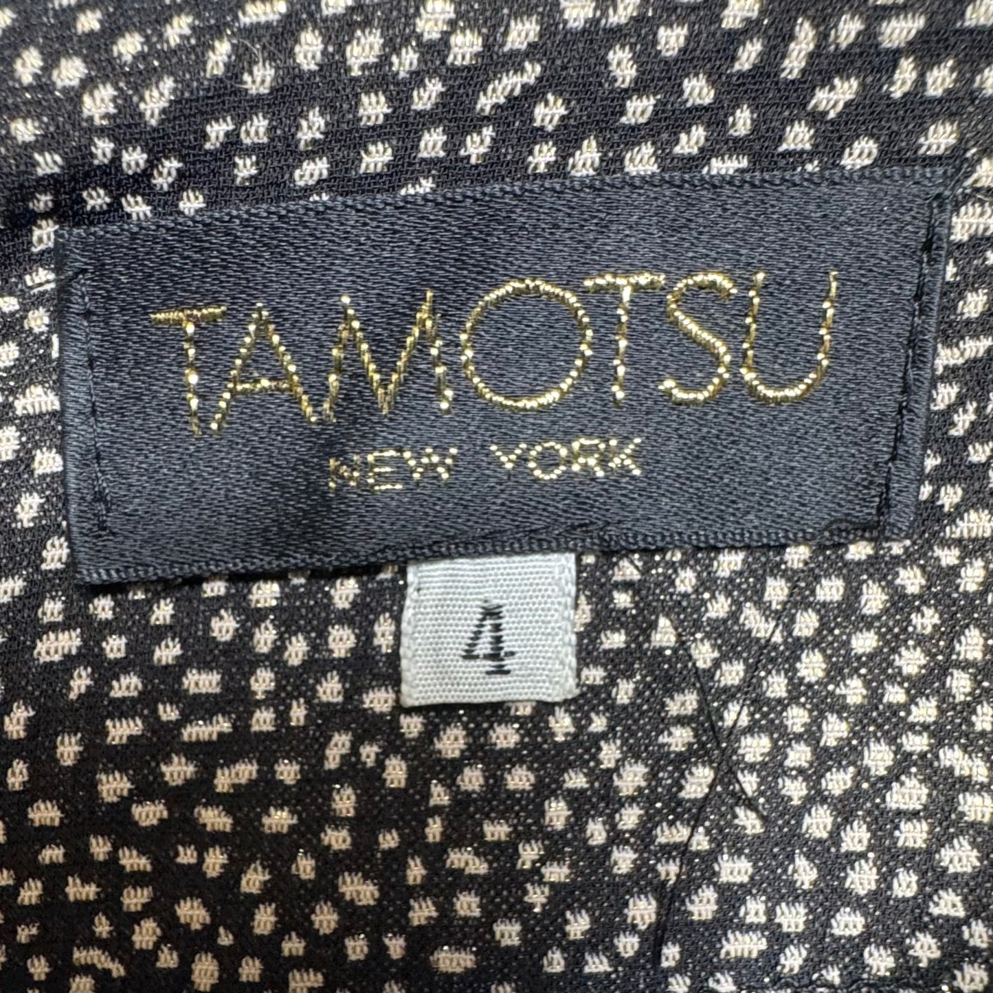 Vintage 3pc Suit By Tamotsu New York In Black & Gold, Size: S