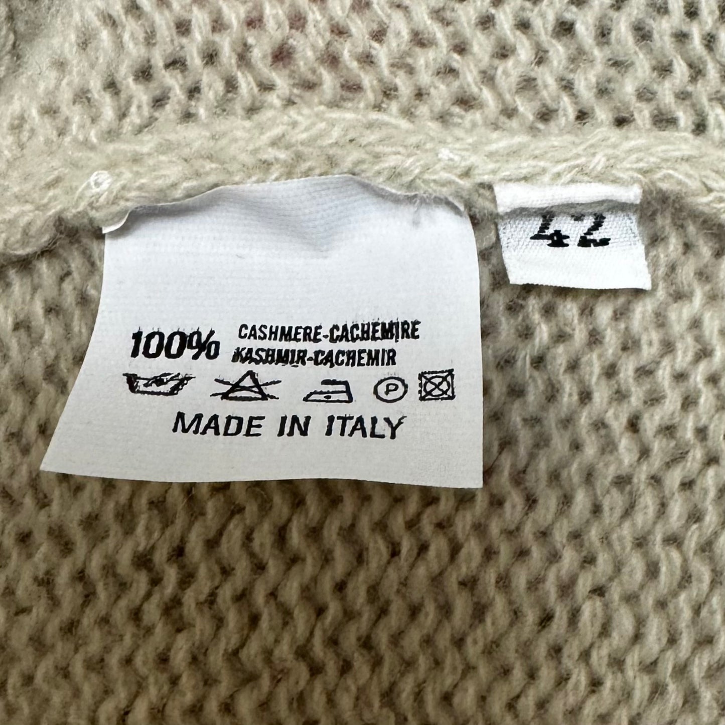 Vintage 100% Cashmere Boat Neck Sweater Luxury Designer By Burberry In Cream, Size: 10 (42)