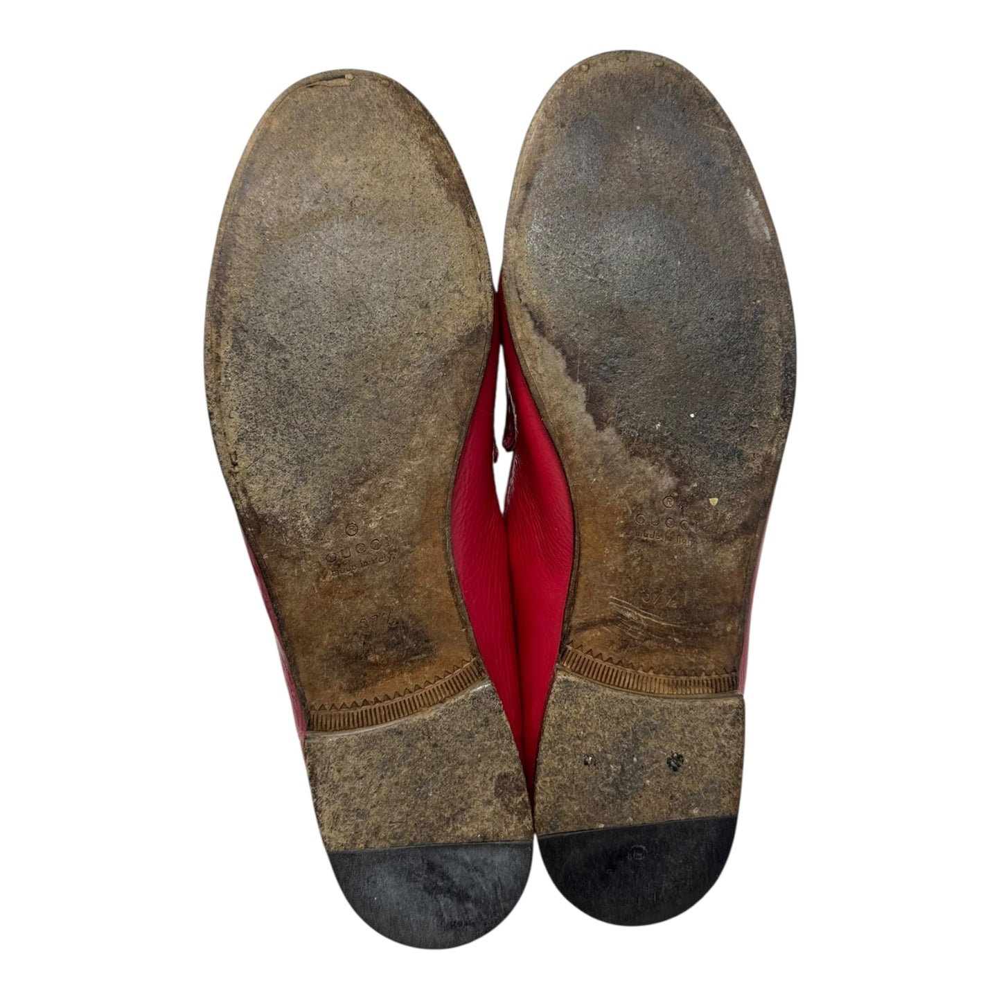 AS IS Vintage Patent Horsebit Loafers Shoes Luxury Designer By Gucci In Pink, Size: 7.5 (IT 7.5)