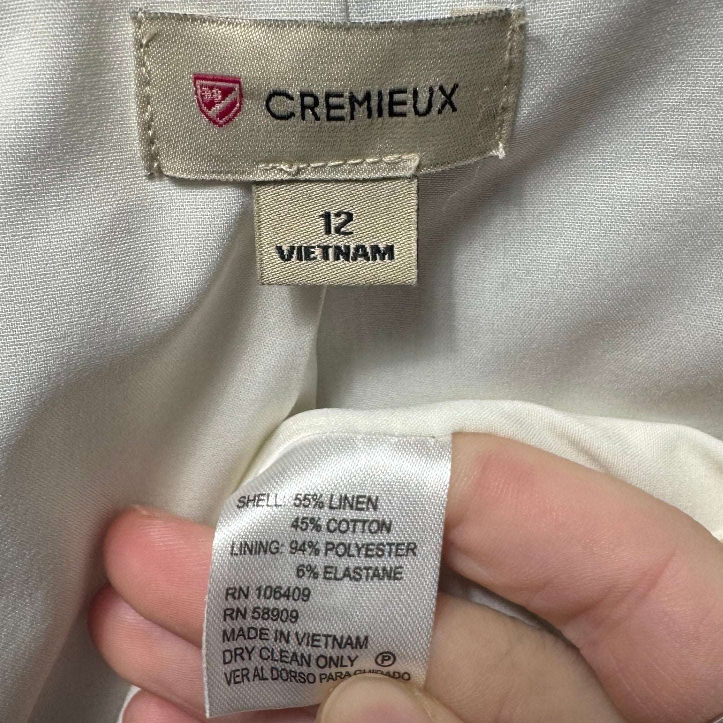 Linen Blend Blazer By Cremieux In Striped Pattern, Size: 12
