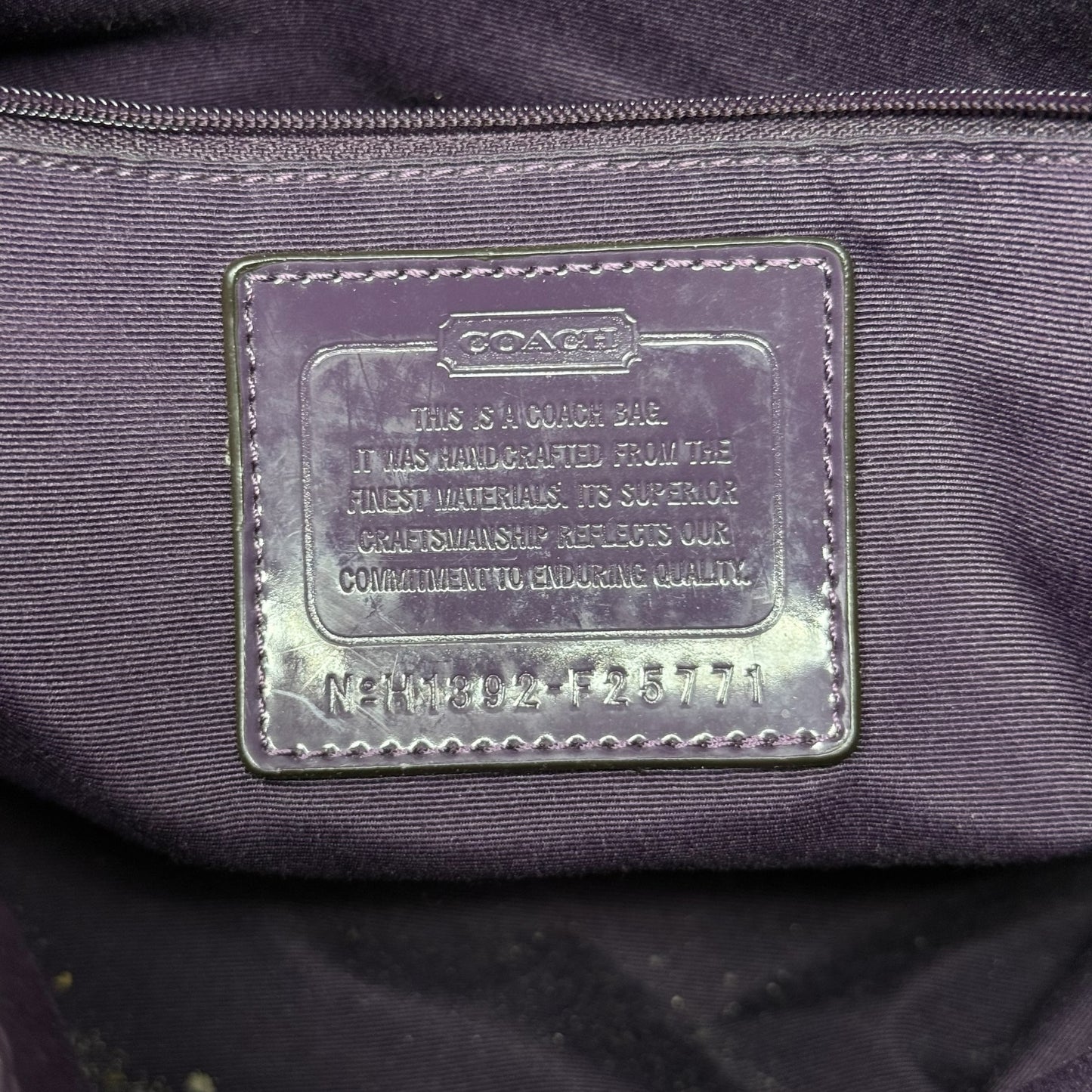 Vintage Signature Stripe Tote Designer By Coach, Size: Medium