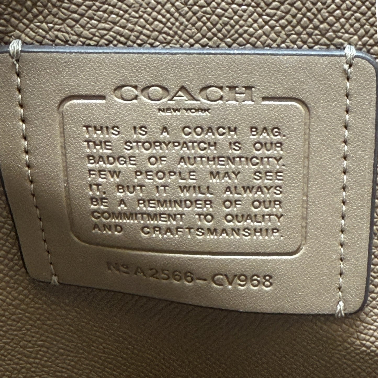 Mollie Tote Designer By Coach In Dark Stone Tumbled Leather, Size: Large