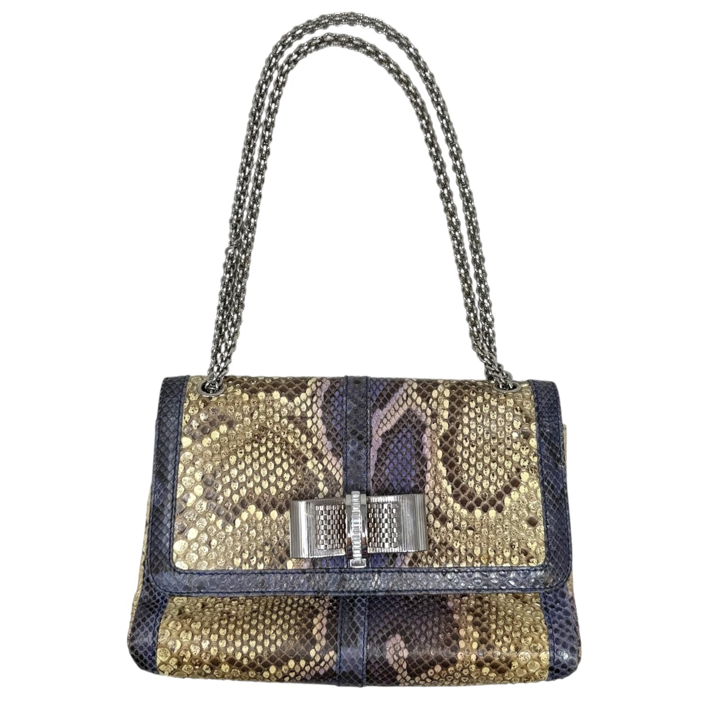 Sweet Charity Python Shoulder Bag Luxury Designer By Christian Louboutin, Size: Medium