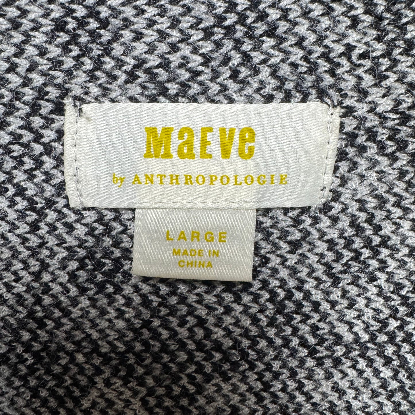 Vest Sweater By Maeve In Black & White, Size: L