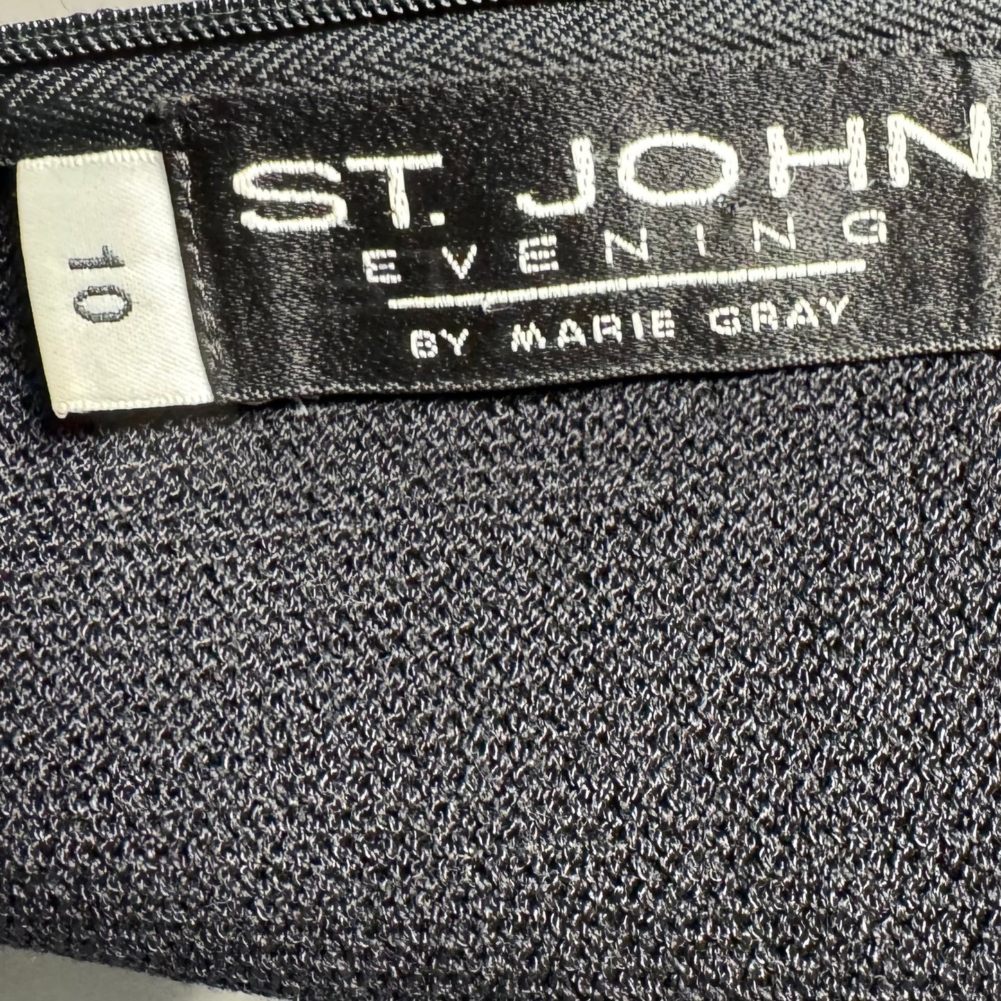 Paillette Knit Maxi Dress Luxury Designer By St John Evening In Black, Size: 10