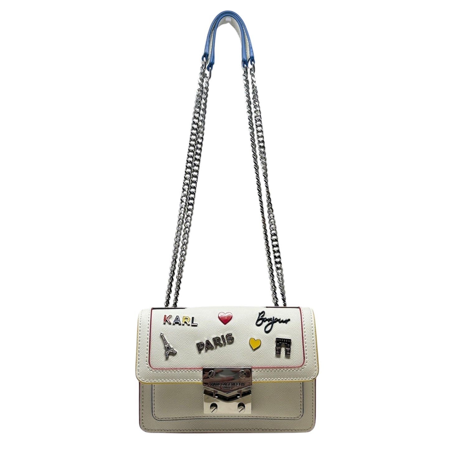 Corinne Leather Shoulder Bag Designer By Karl Lagerfeld, Size: Small