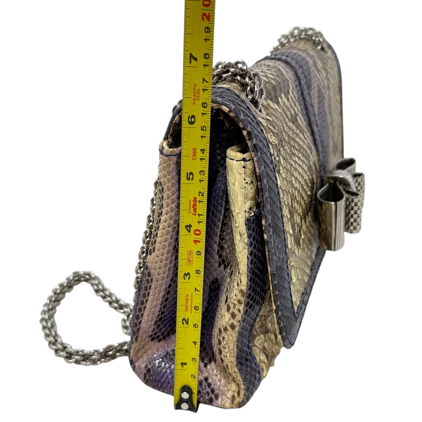Sweet Charity Python Shoulder Bag Luxury Designer By Christian Louboutin, Size: Medium
