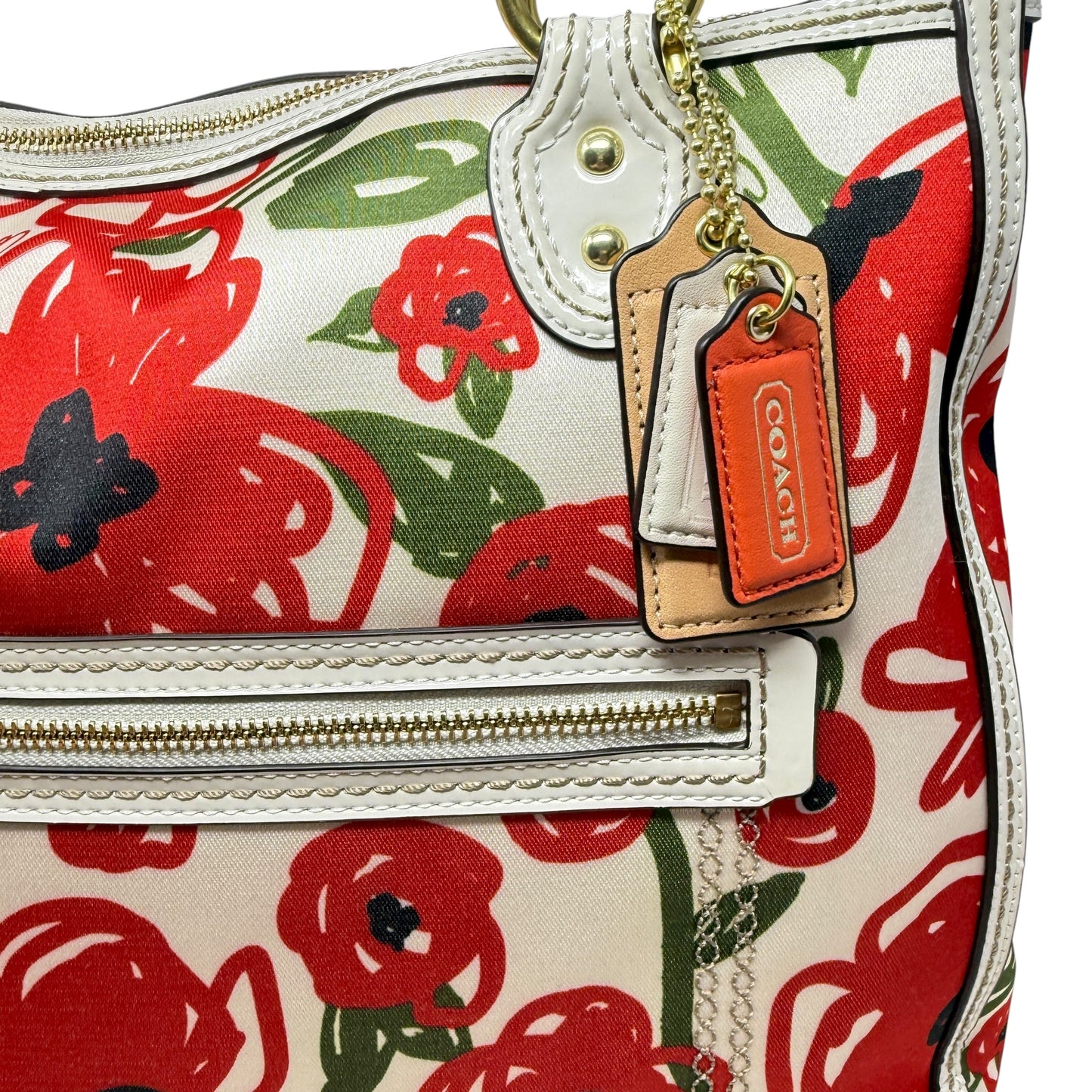 Limited Edition Poppy East West Hallie Floral Tote Shoulder Bag Designer By Coach, Size: Large