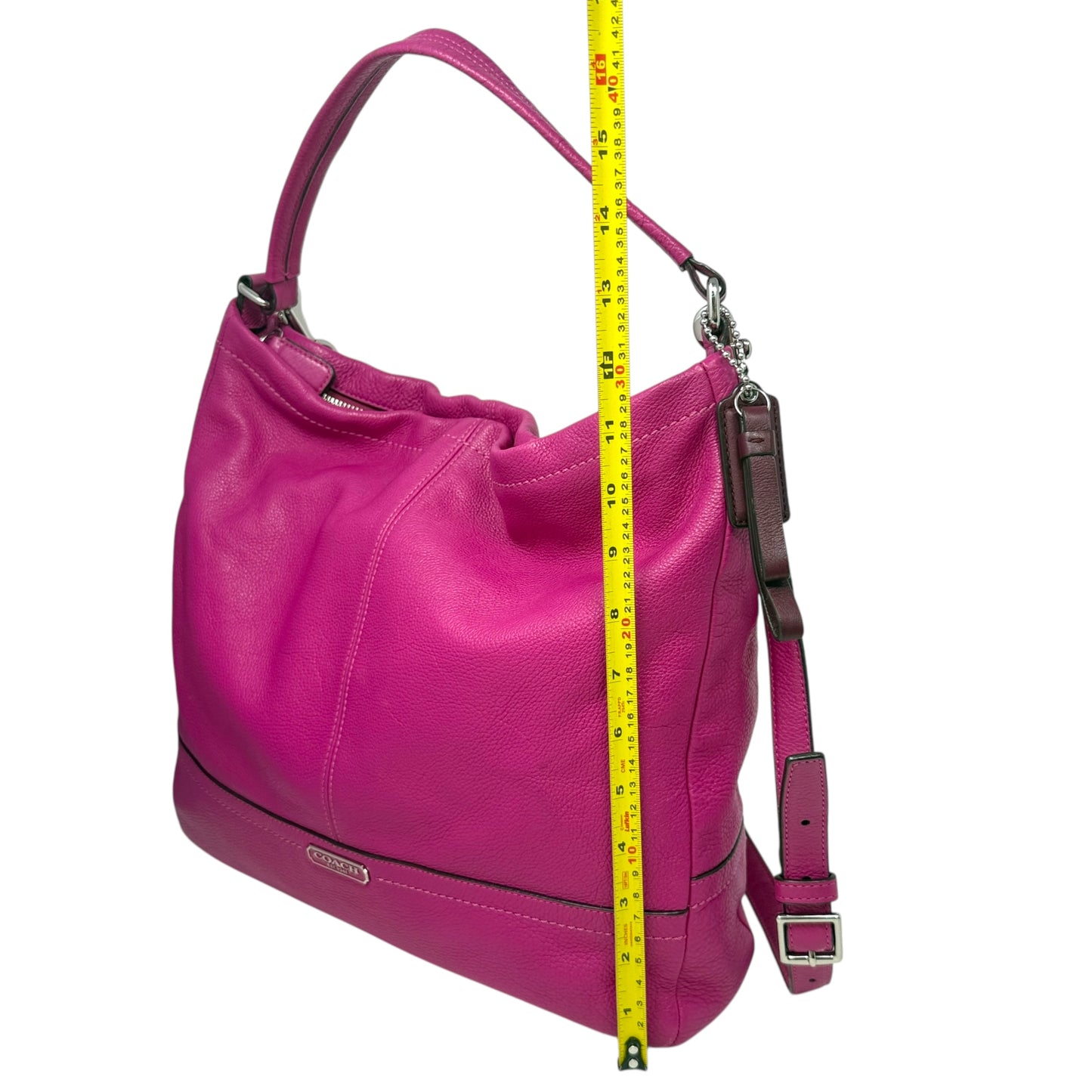 Park Pebbled Leather Hobo Designer By Coach, Size: Large